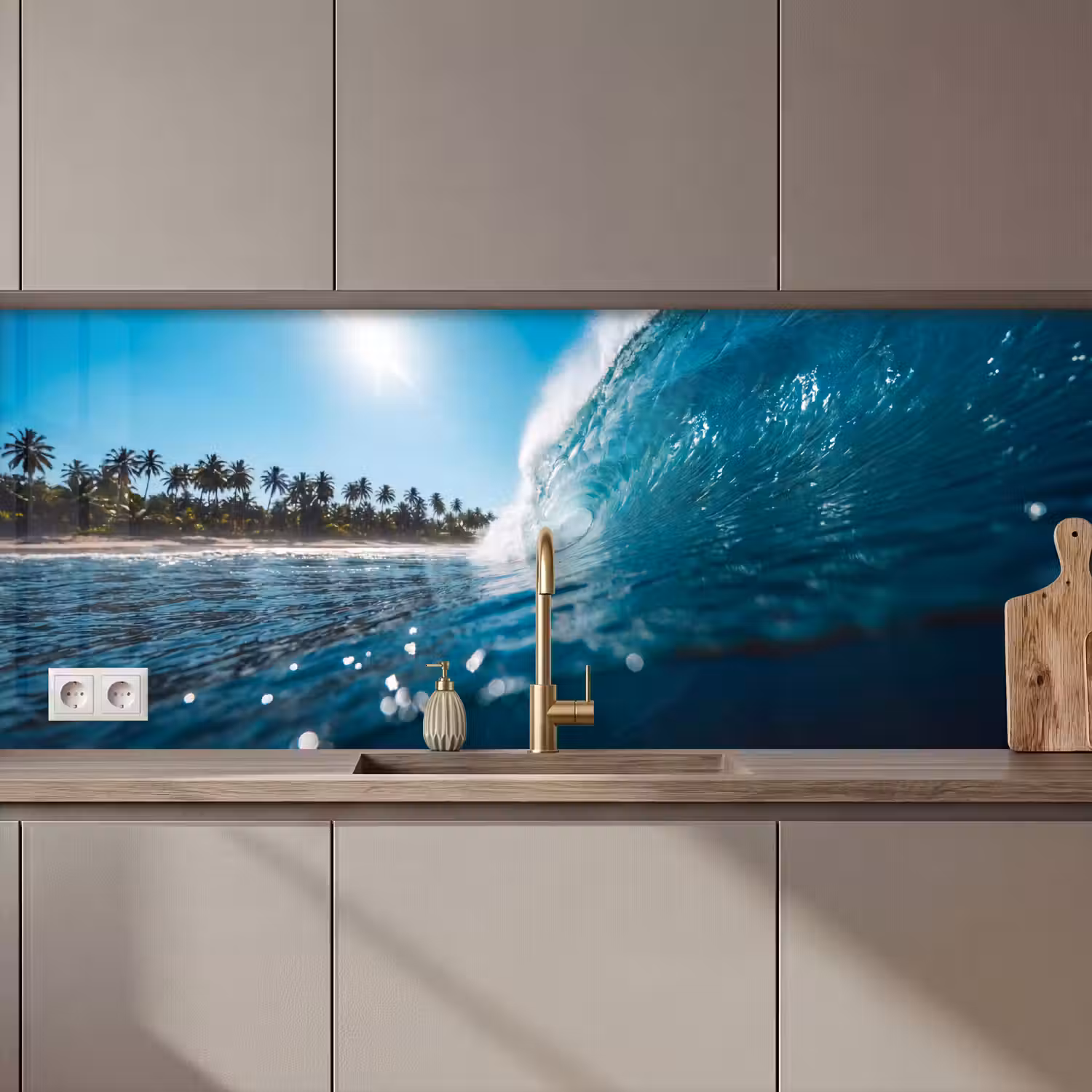Oceaan - Golf - Strand - Natuur - Blauw keuken achterwand 2 middel zz_3dshopping
