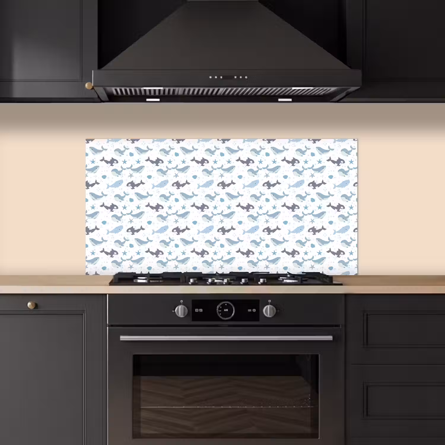 Oceaan - Walvis - Orka - Blauw keuken achterwand spatscherm middel 899 -sfeer1
