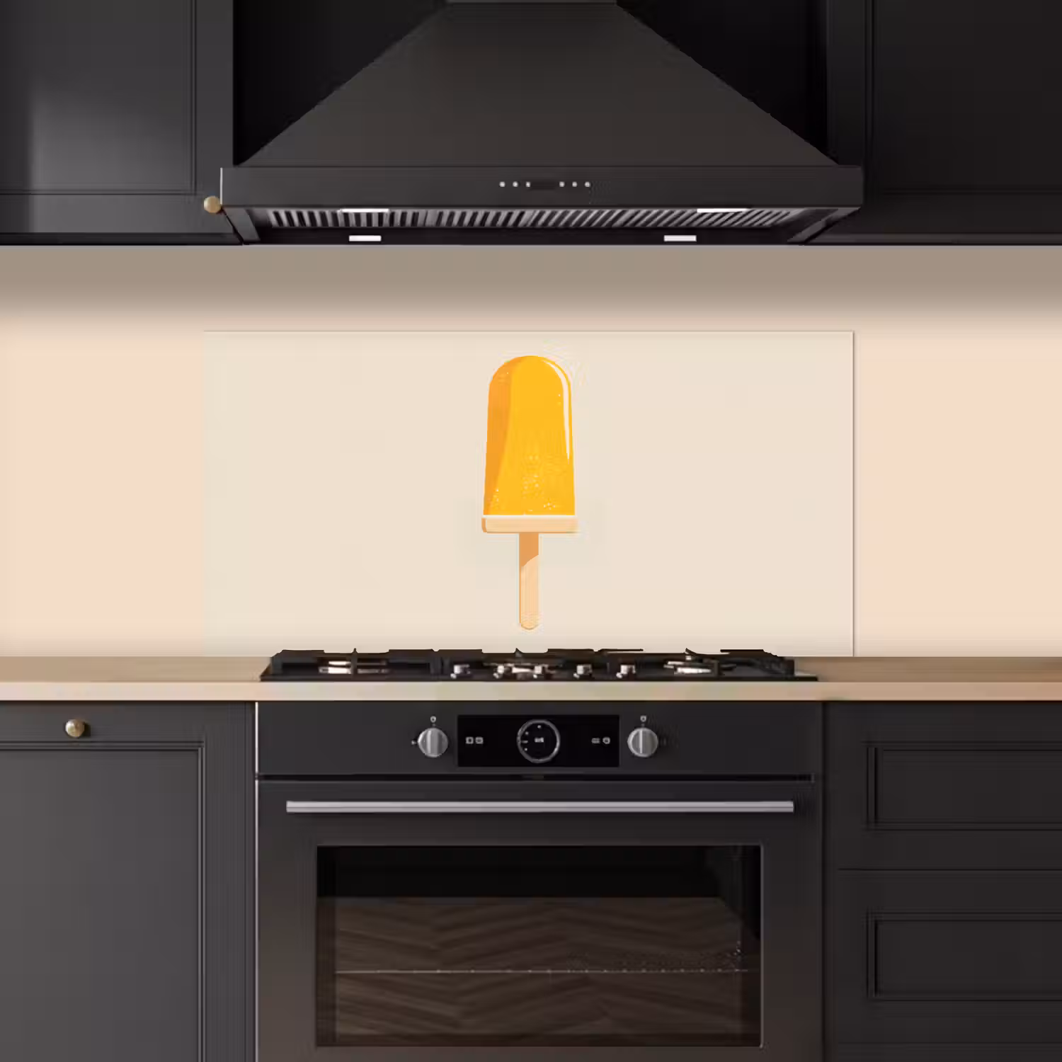 Oranje - Stokje - Waterijsje keuken achterwand spatscherm middel -sfeer1