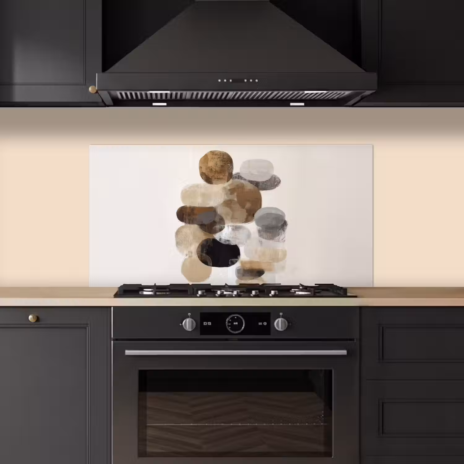Ovaal - Kleurvlakken - Penseelstreken keuken achterwand spatscherm middel -sfeer1
