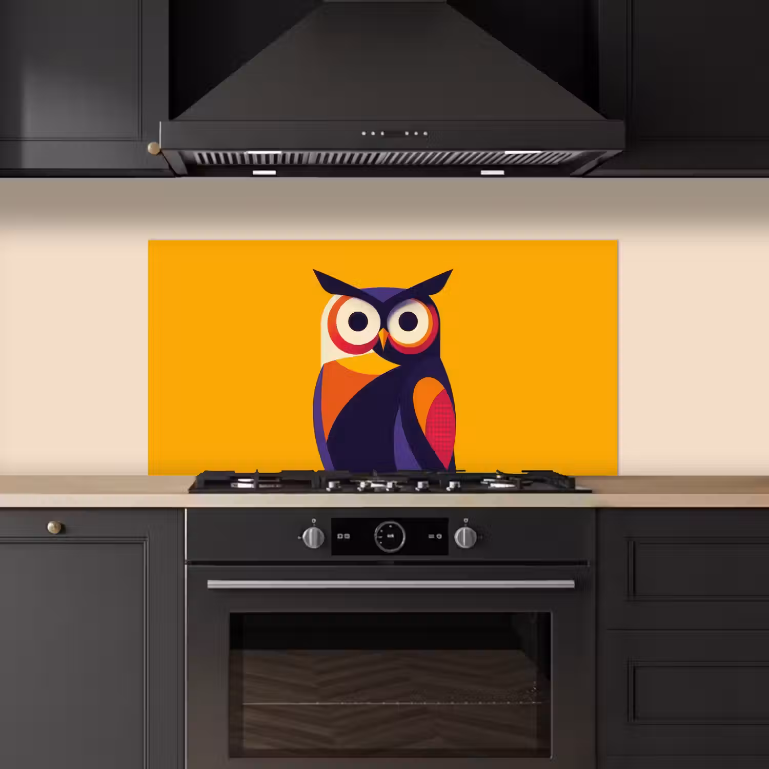 Uil - Grafisch - Kleurrijk - Ogen keuken achterwand spatscherm middel -sfeer1