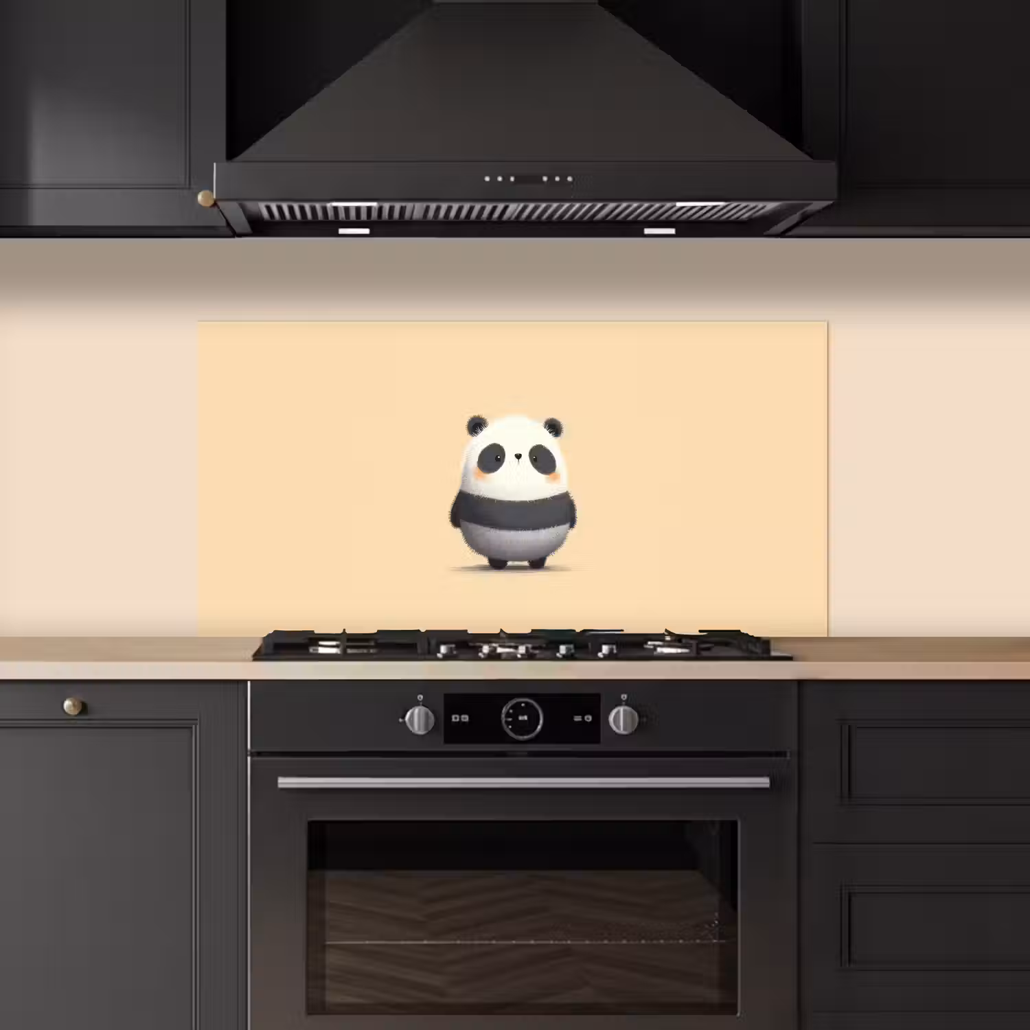 Panda - Beige - Minimalistisch keuken achterwand spatscherm middel -sfeer1