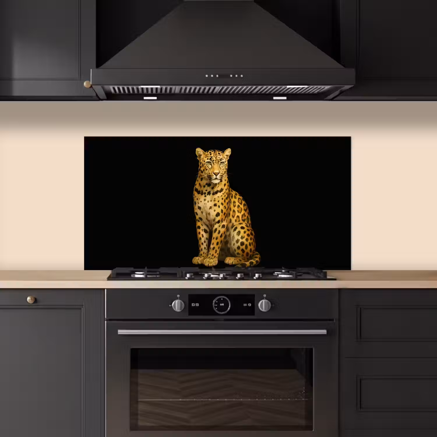 Panter - Realistisch - Bruin keuken achterwand spatscherm middel -sfeer1