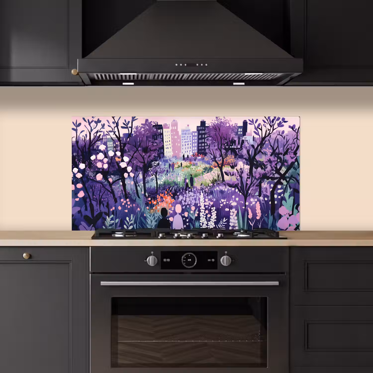 Park - Bomen - Bloemen - Gebouwen keuken achterwand spatscherm middel -sfeer1