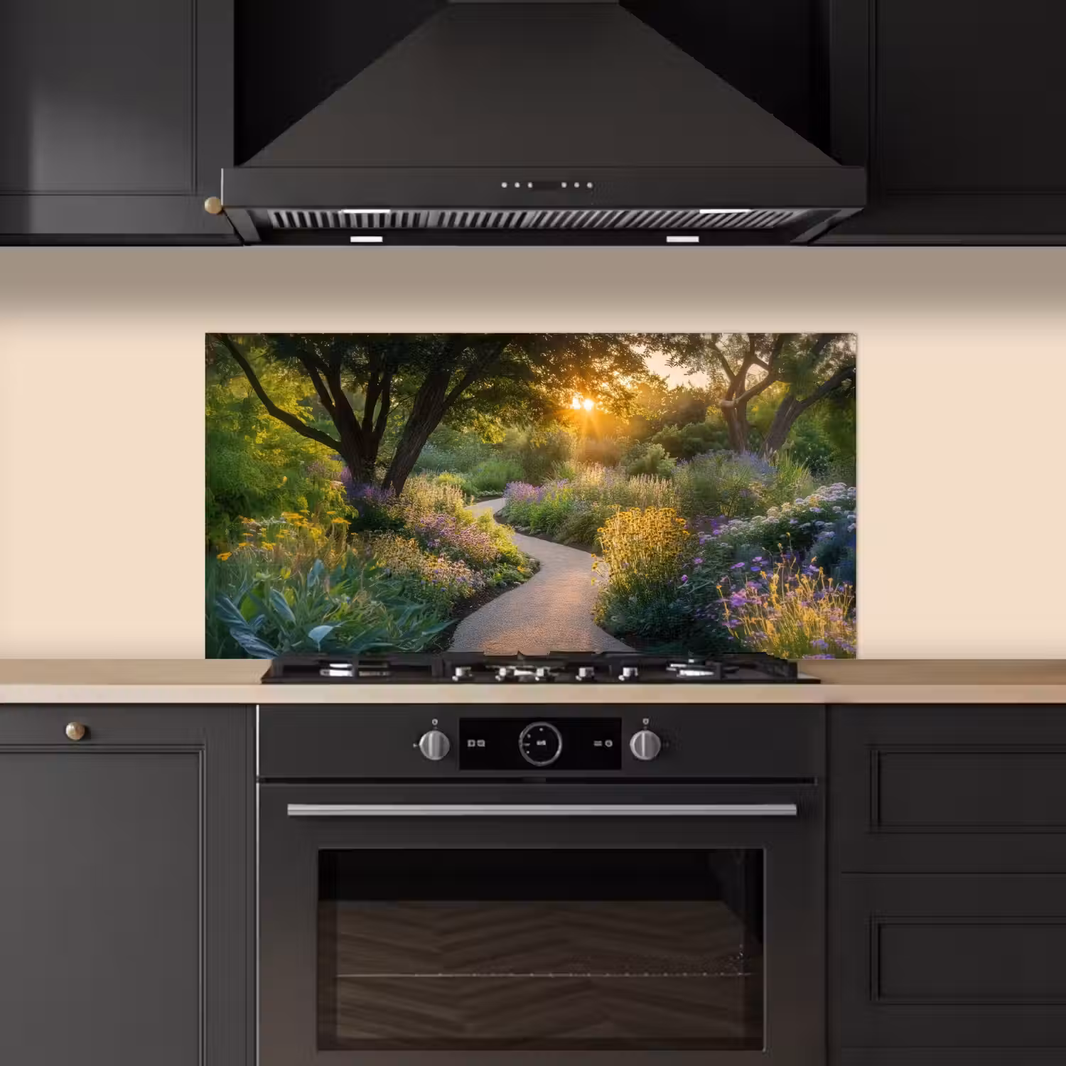 Pad - Bloemen - Park keuken achterwand spatscherm middel -sfeer1