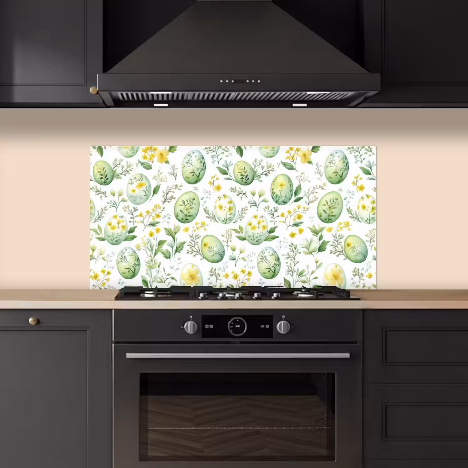 Patroon - Groen - Eieren keuken achterwand spatscherm middel -sfeer1