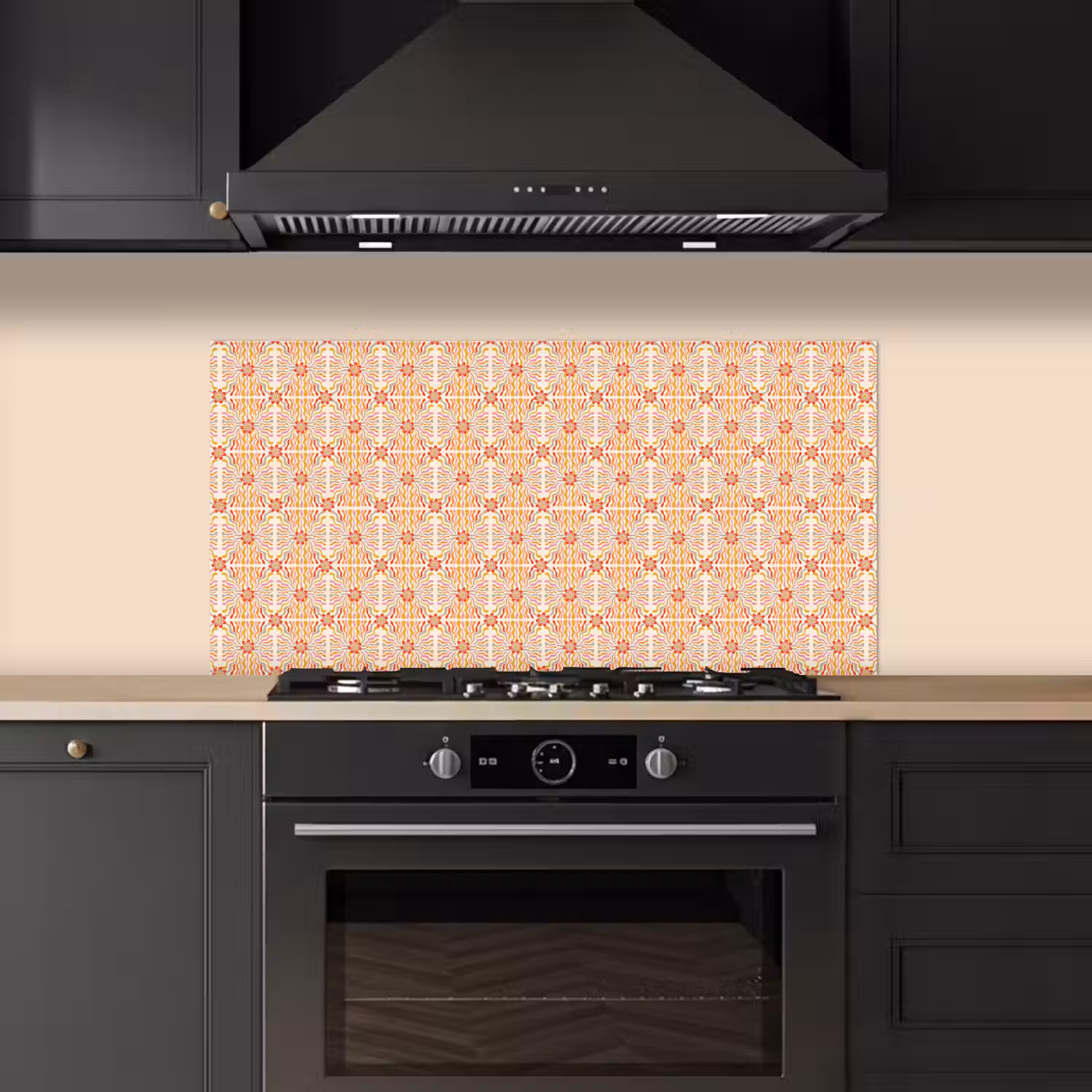 Patroon - Retro - Kleur keuken achterwand spatscherm middel 899 -sfeer1