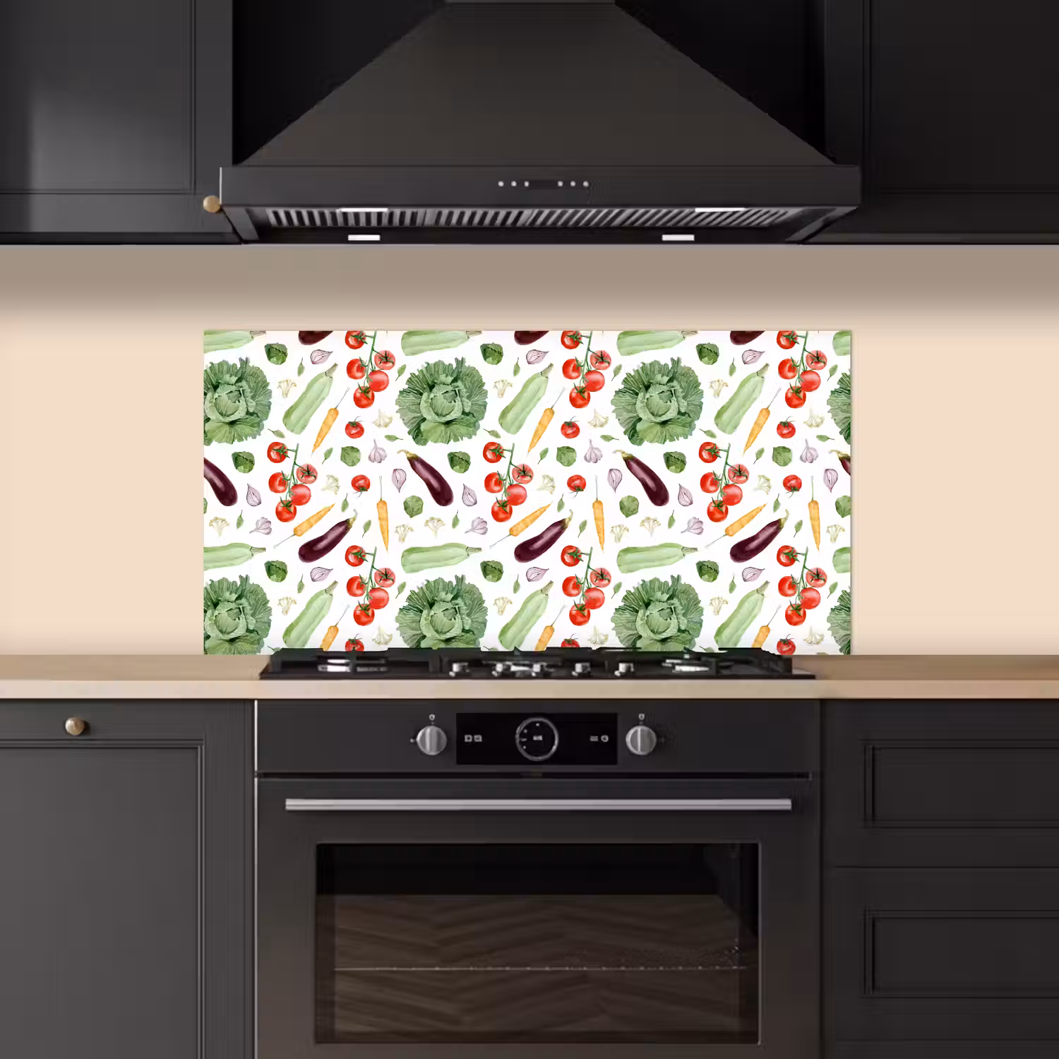 Patroon - Groente - Aquarel keuken achterwand spatscherm middel 899 -sfeer1