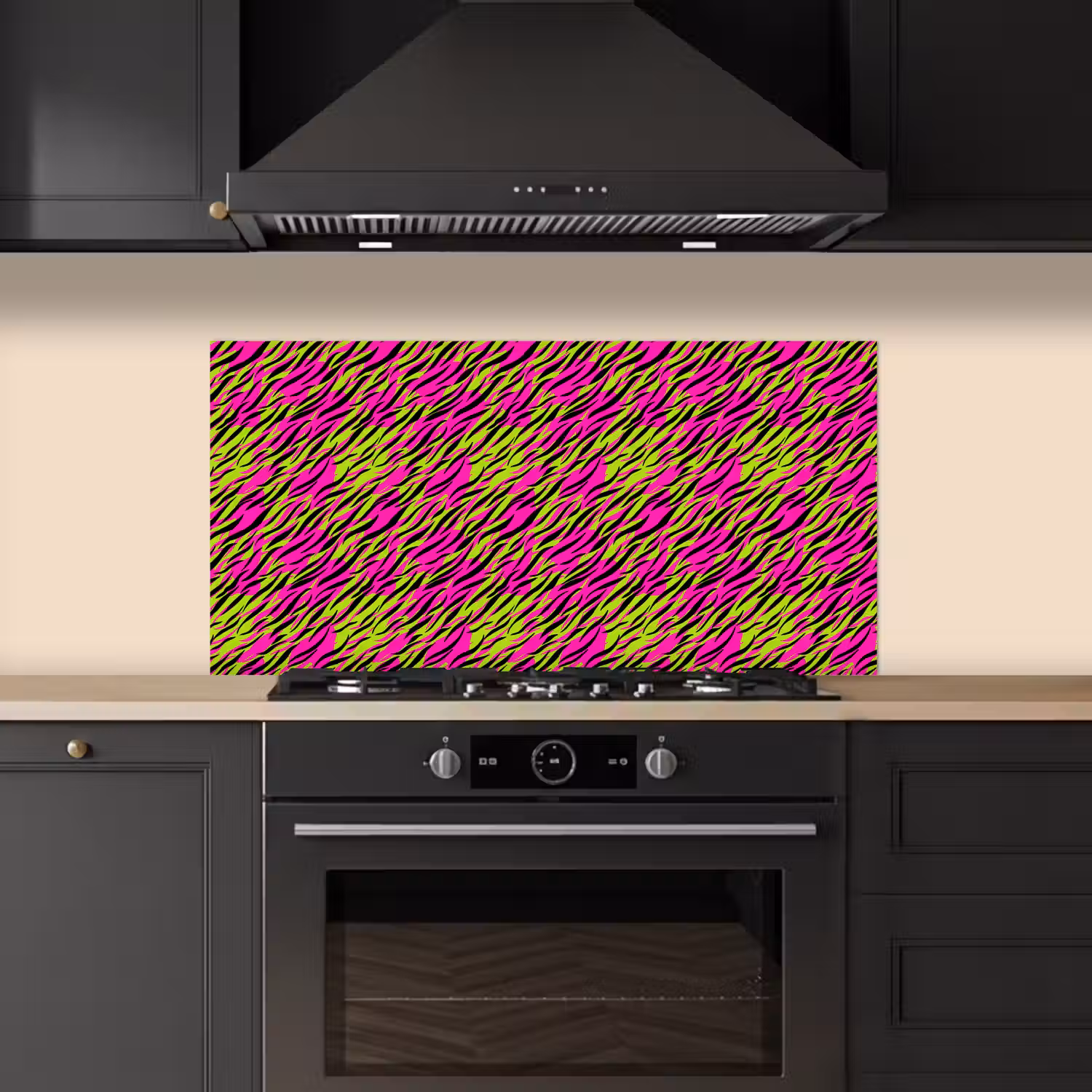 Roze - Groen - Neon - Dieren keuken achterwand spatscherm middel 899 -sfeer1