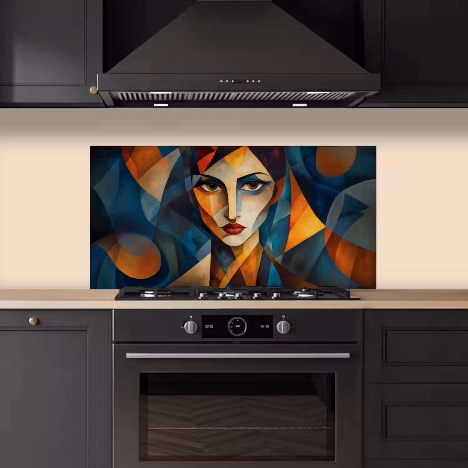 Portret - Abstract - Vormen keuken achterwand spatscherm middel -sfeer1