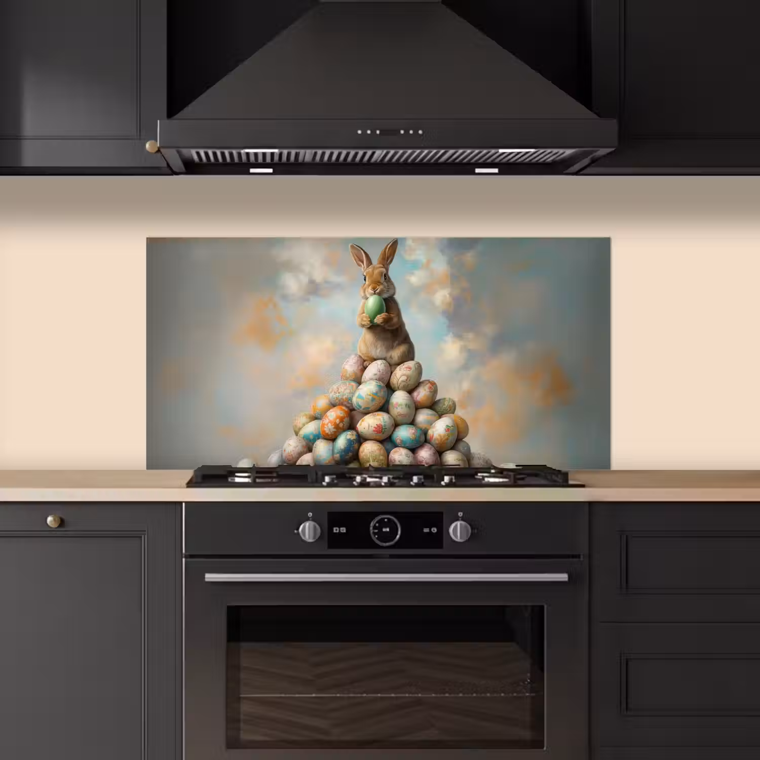Konijn - Eieren - Kleurrijk keuken achterwand spatscherm middel -sfeer1