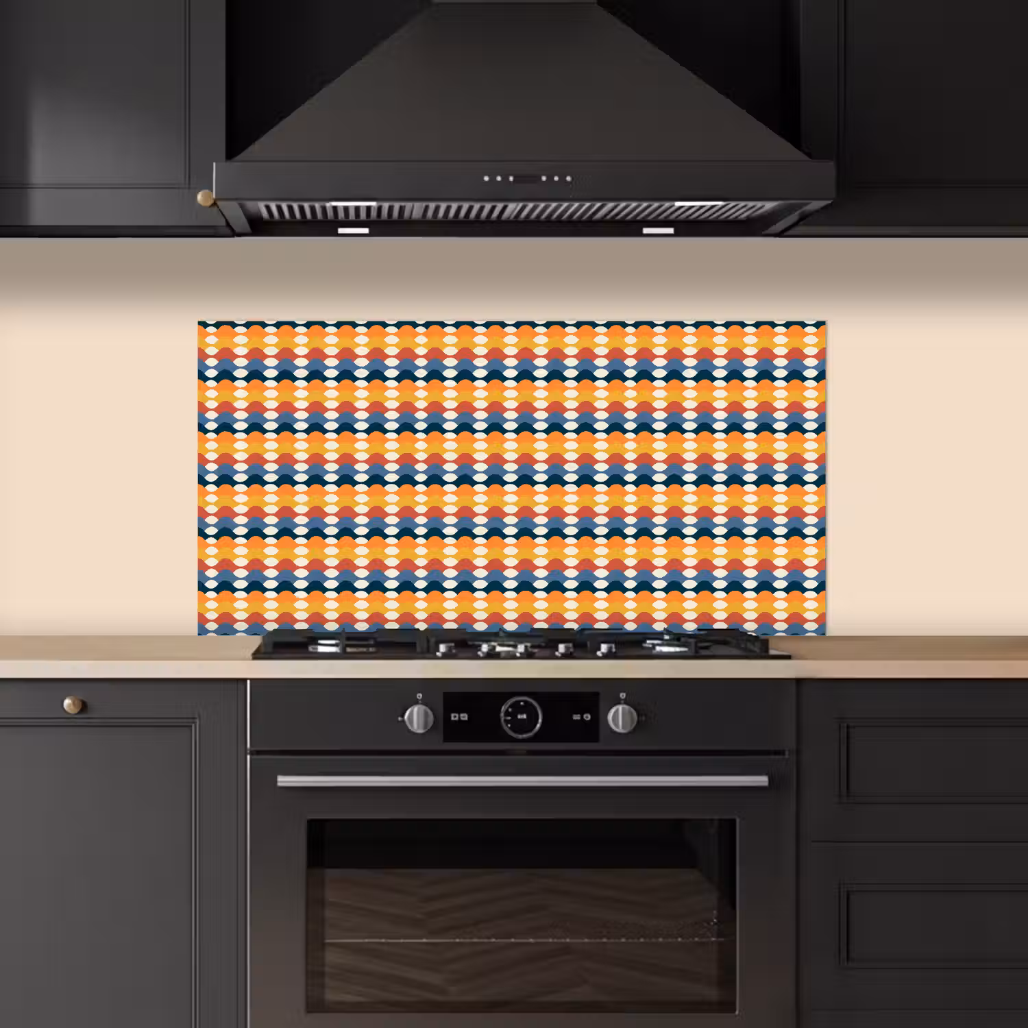 Retro - Disco - Golven keuken achterwand spatscherm middel 899 -sfeer1
