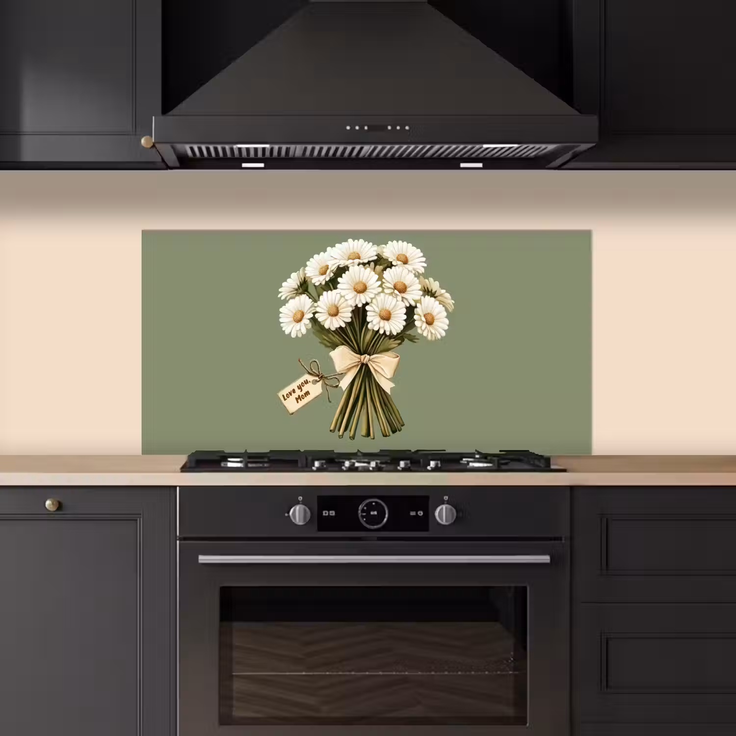 Lint - Boeket - Groen - Quote keuken achterwand spatscherm middel -sfeer1