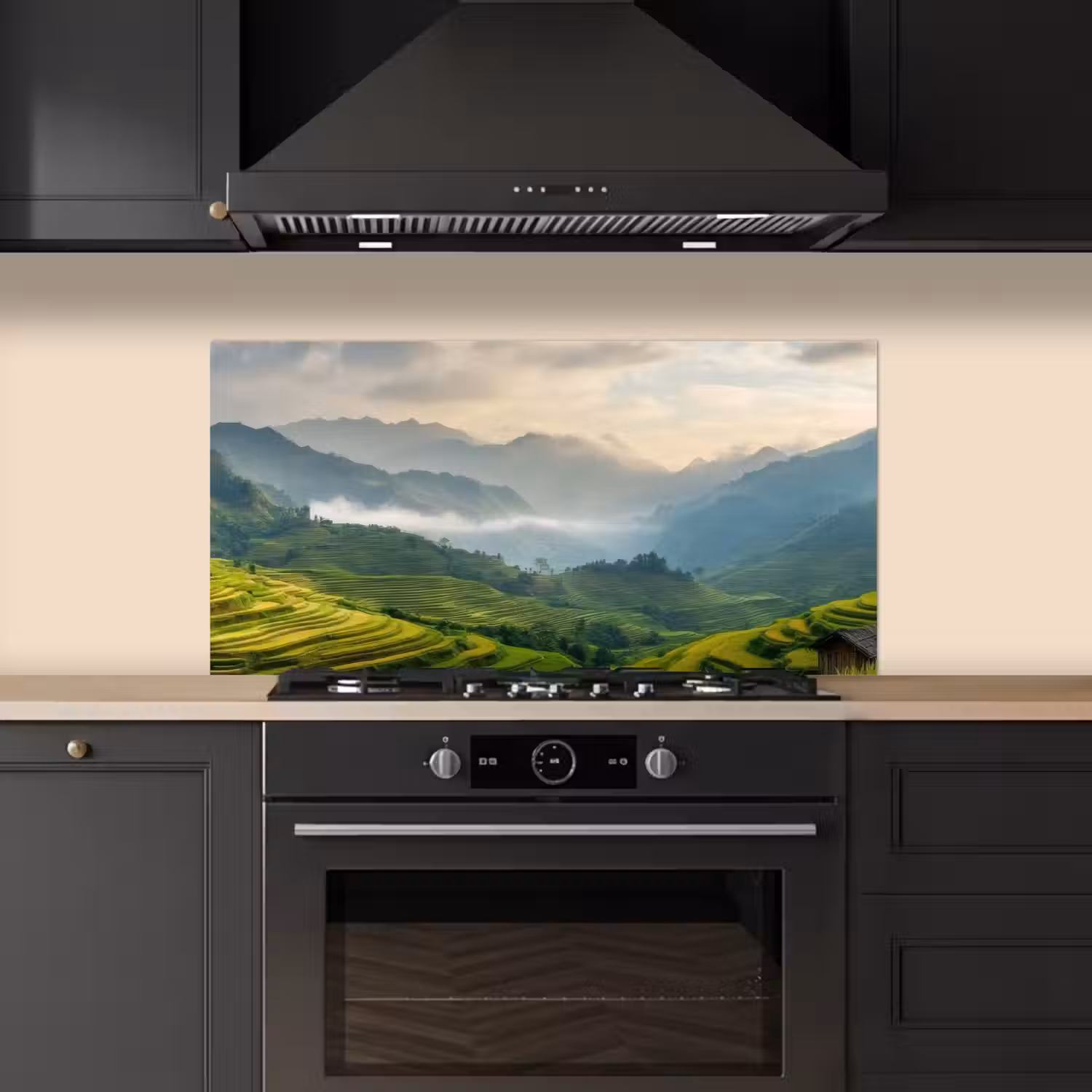 Rijstvelden - Bergen - Groen - Natuur keuken achterwand spatscherm middel -sfeer1