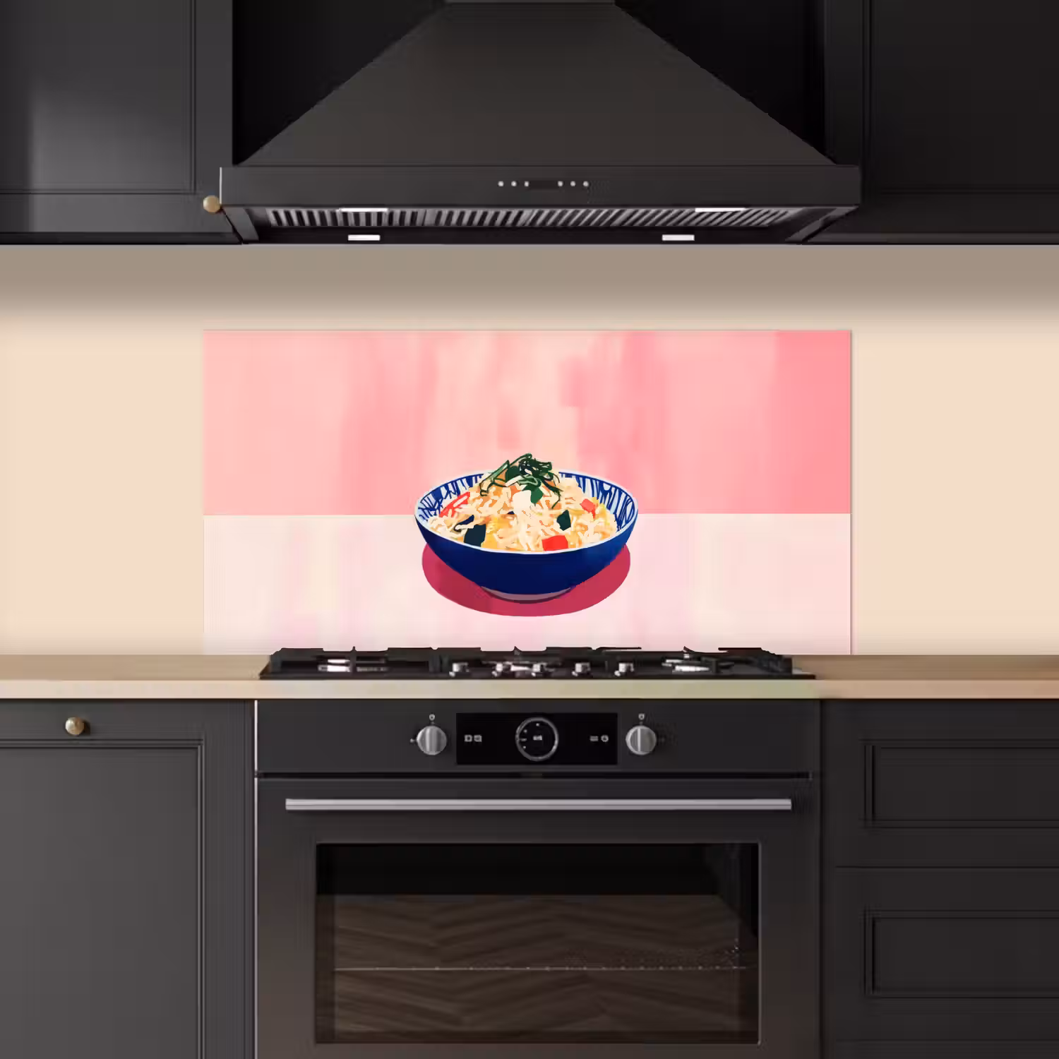 Rijst - Illustratie - Kom - Groente keuken achterwand spatscherm middel -sfeer1