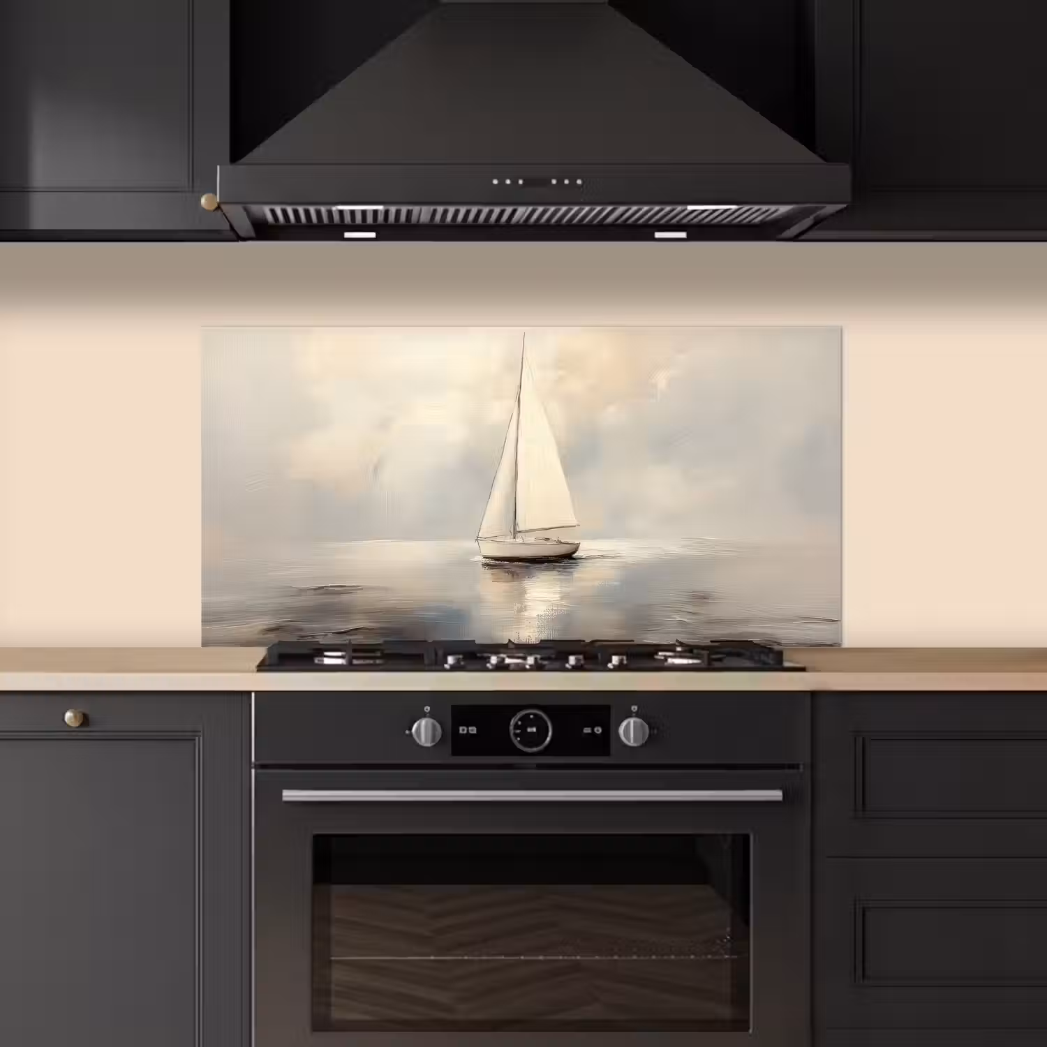 Zeilschip - Zee - Bewolkt keuken achterwand spatscherm middel -sfeer1