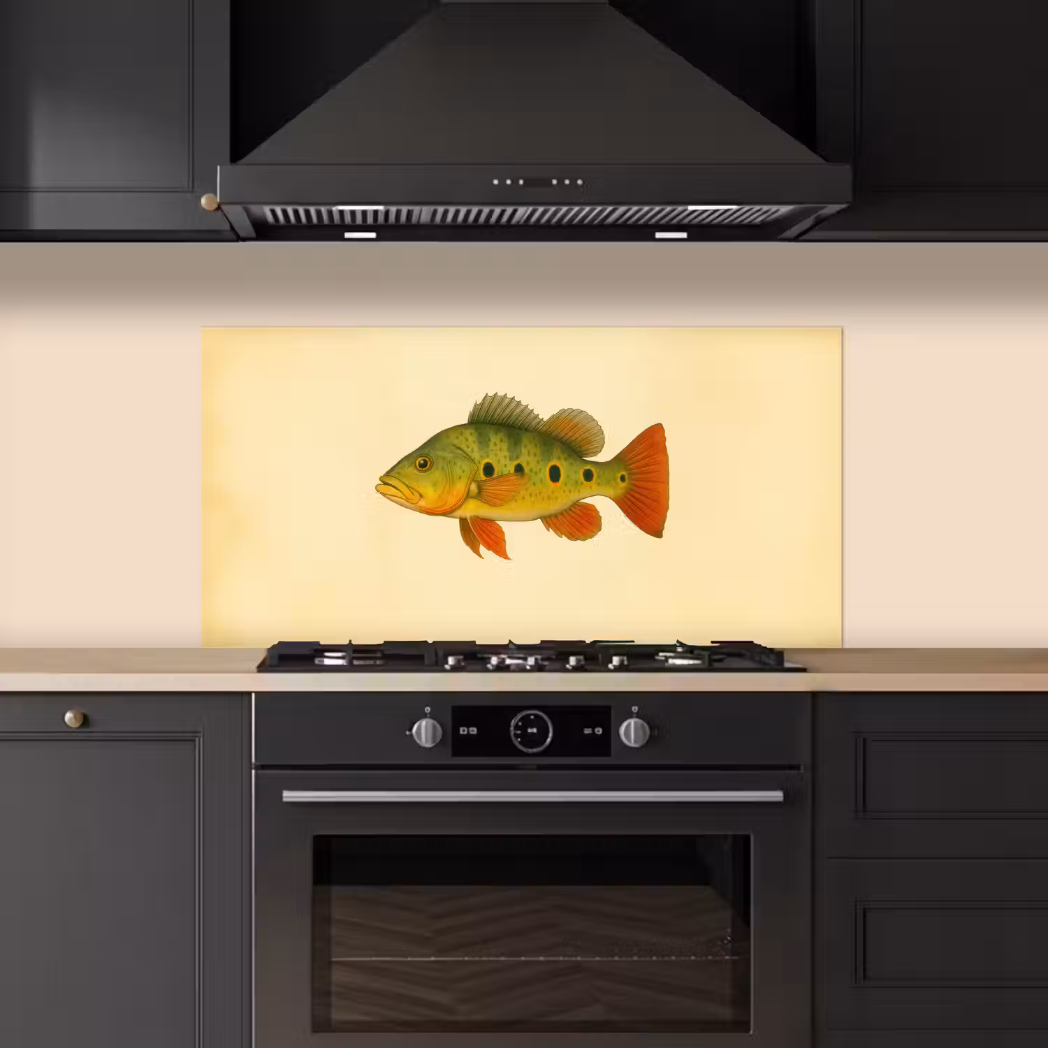 Schubben - Vis - Groen - Illustratie keuken achterwand spatscherm middel -sfeer1
