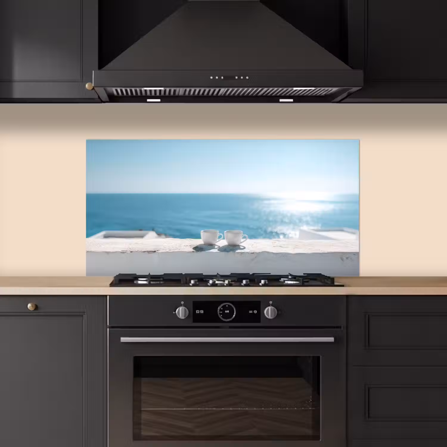 Zee - Koffiekopjes - Zomers keuken achterwand spatscherm middel -sfeer1