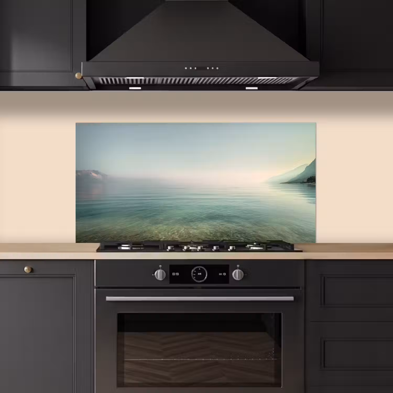 Zee - Horizon - Blauw - Mist keuken achterwand spatscherm middel -sfeer1