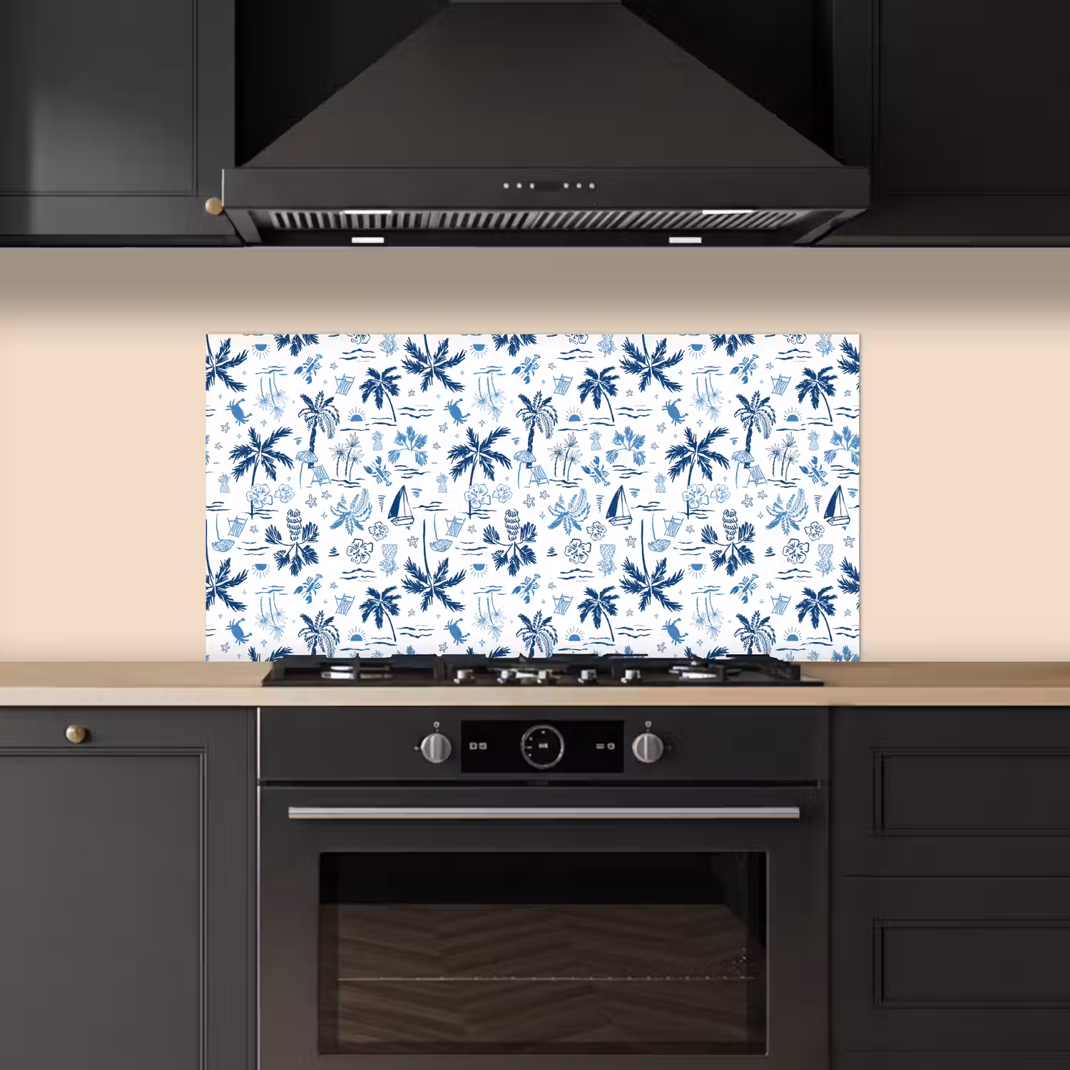 Zee - Strand - Blauw - Wit keuken achterwand spatscherm middel 899 -sfeer1