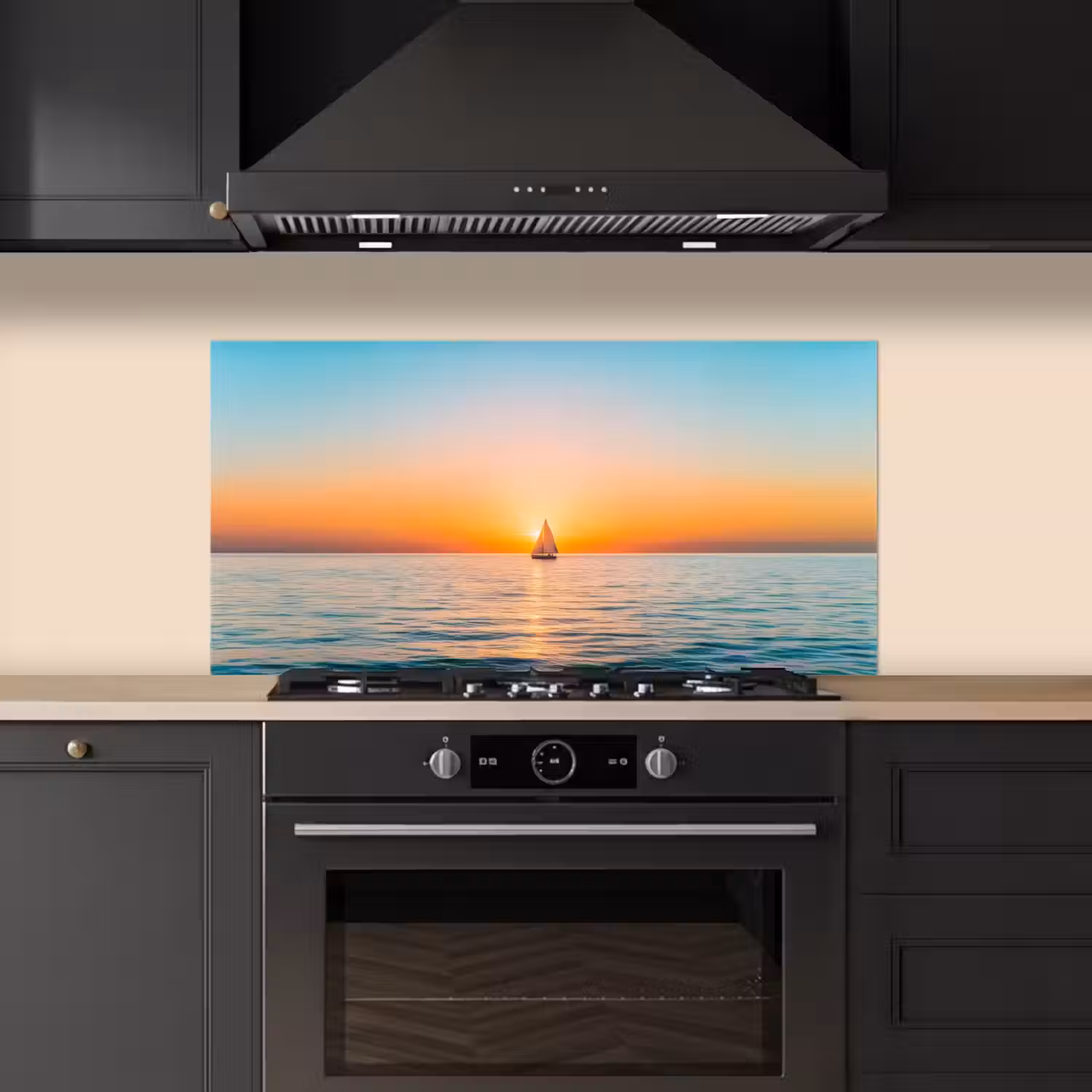 Zee - Zeilboot - Zonsondergang keuken achterwand spatscherm middel -sfeer1