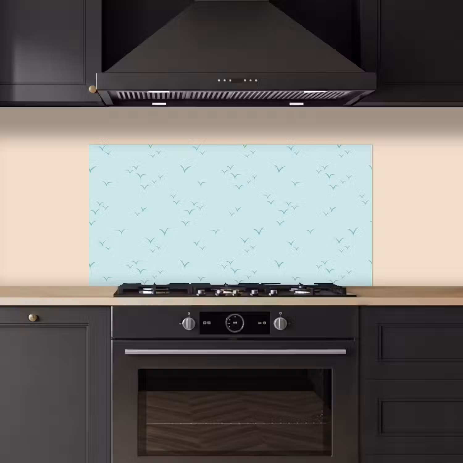 Meeuwen - Mint - Patroon keuken achterwand spatscherm middel 899 -sfeer1