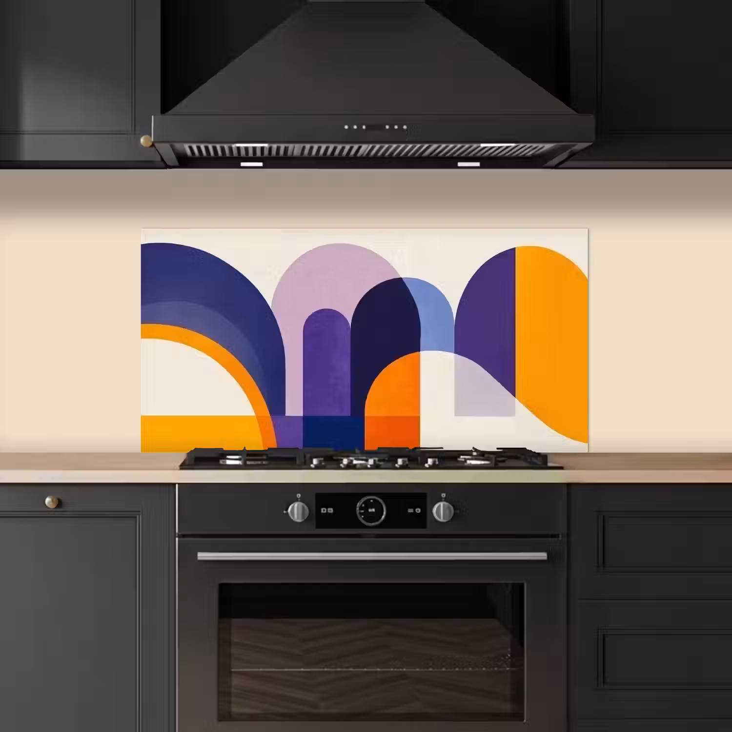 Vormen - Abstract - Grafisch - Oranje keuken achterwand spatscherm middel -sfeer1