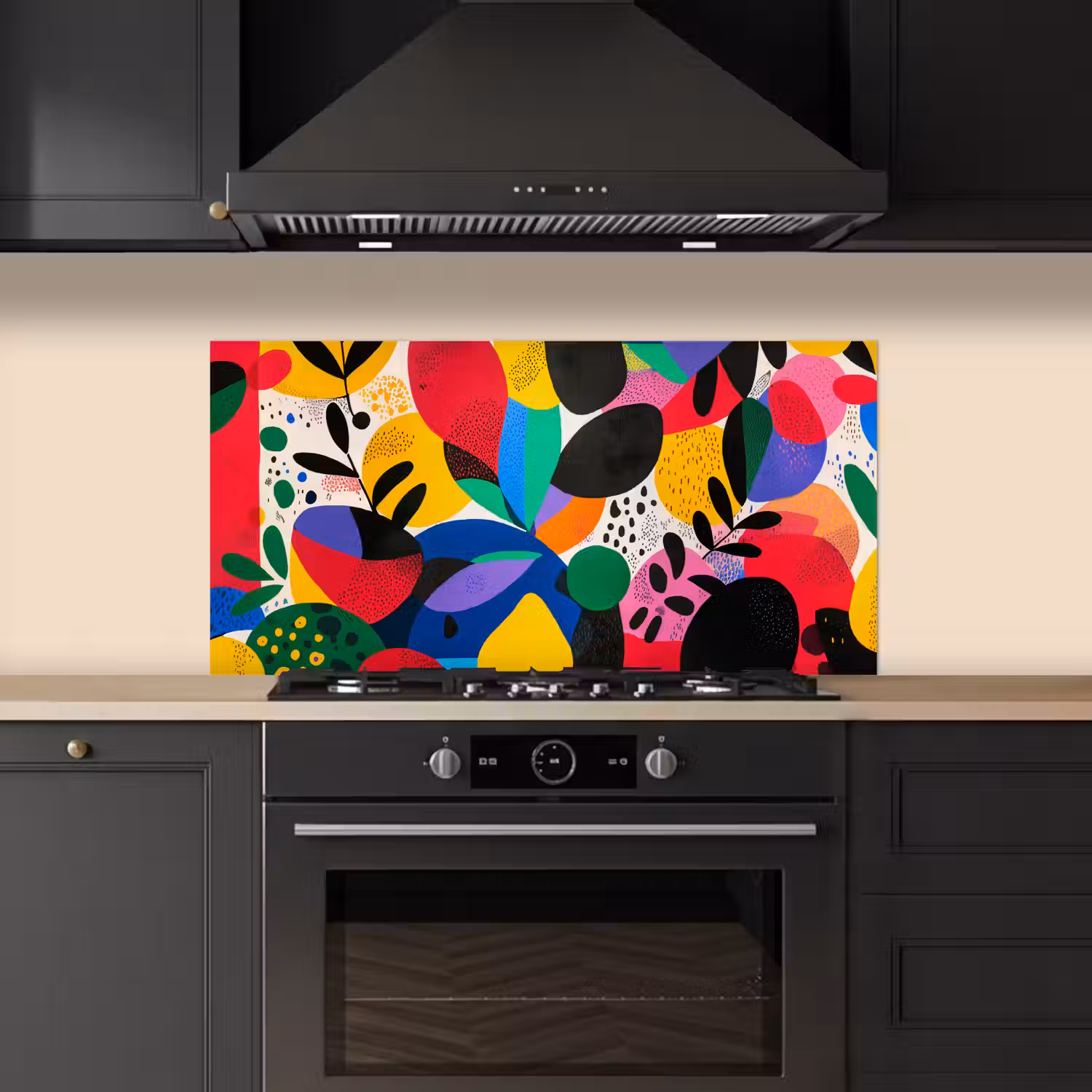 Vormen - Stippen - Kleurrijk keuken achterwand spatscherm middel -sfeer1