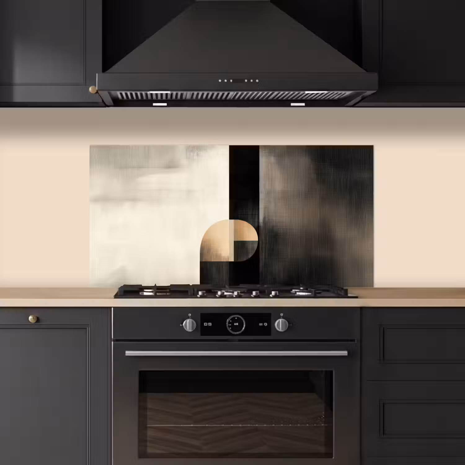 Vormen - Modern - Zwart keuken achterwand spatscherm middel -sfeer1