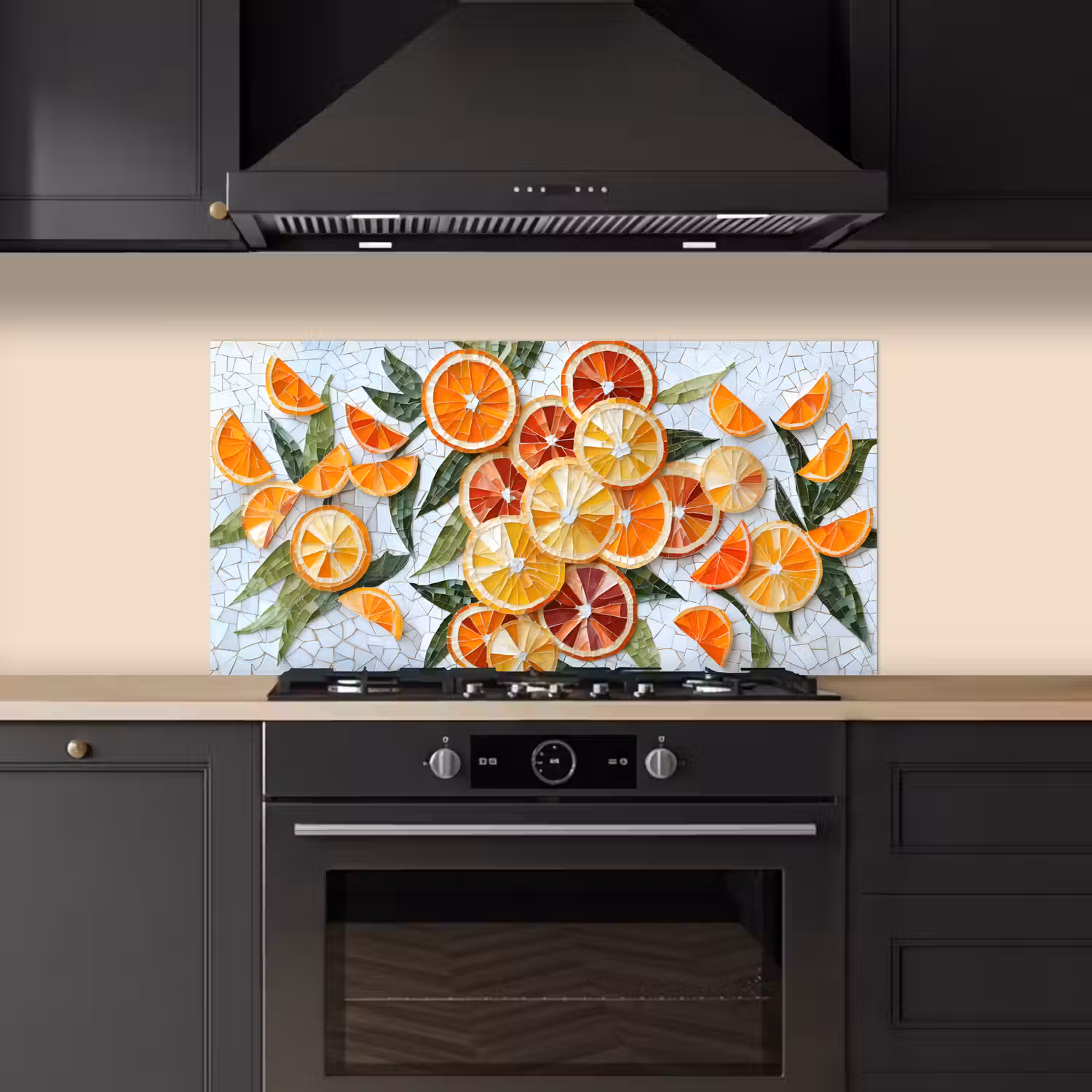 Schijfjes - Fruit - Oranje - Mozaïek keuken achterwand spatscherm middel -sfeer1