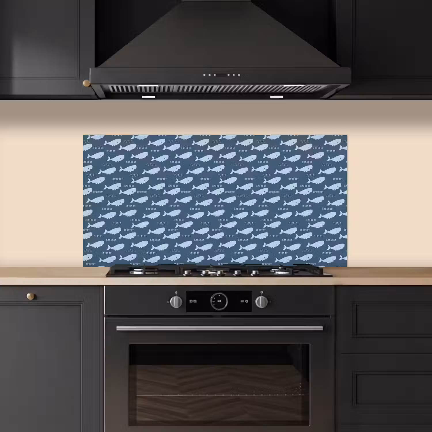 Klein - Oceaan - Golven - Blauw keuken achterwand spatscherm middel 899 -sfeer1