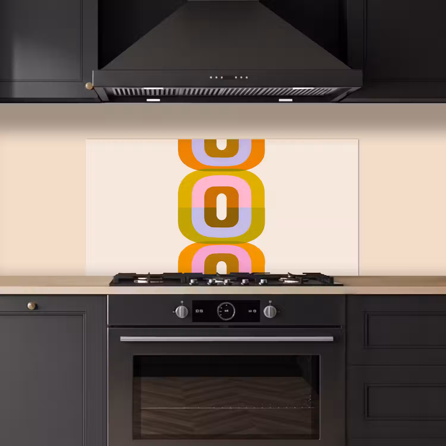 Stapel - Vormen - Geblokt - Oranje keuken achterwand spatscherm middel -sfeer1