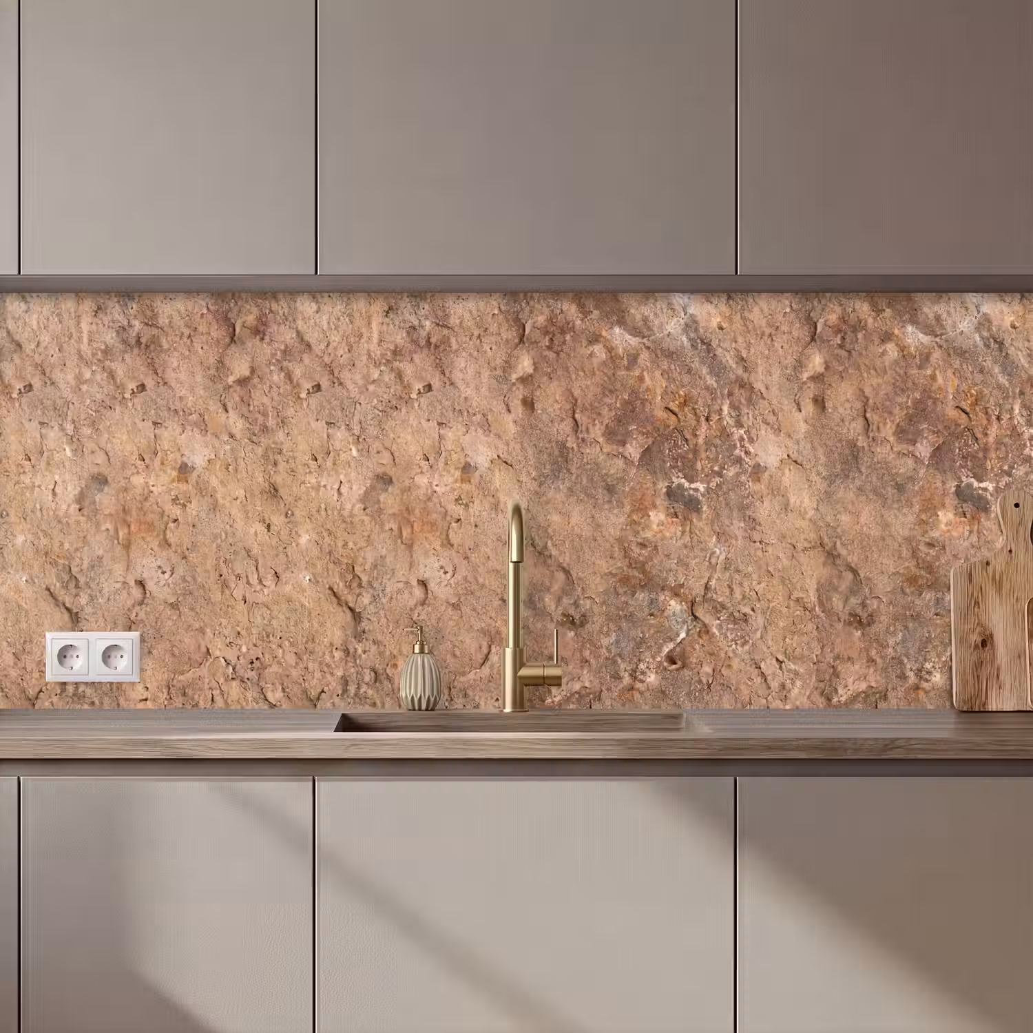 Steen - Natuur - Textuur - Abstract - Bruin keuken achterwand 2 middel zz_3dshopping