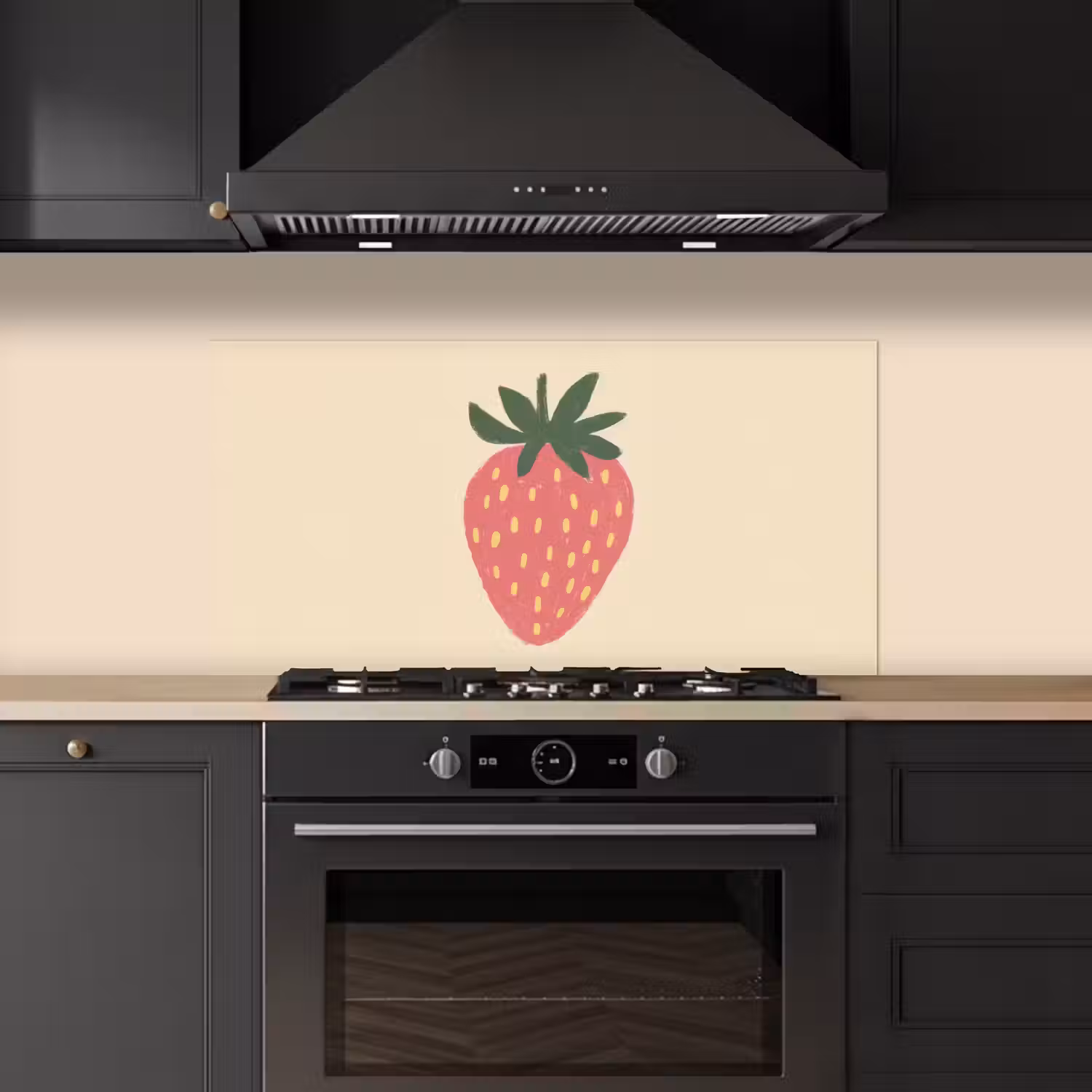 Aardbei - Minimalistisch - Rood - Fruit keuken achterwand spatscherm middel -sfeer1