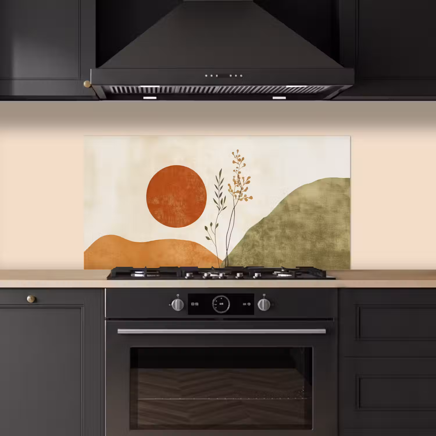 Zon - Abstract - Takken - Oranje keuken achterwand spatscherm middel -sfeer1