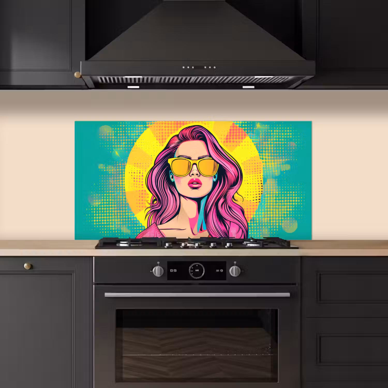 Zonnebril - Vrouw - Zonnig - Geel keuken achterwand spatscherm middel -sfeer1