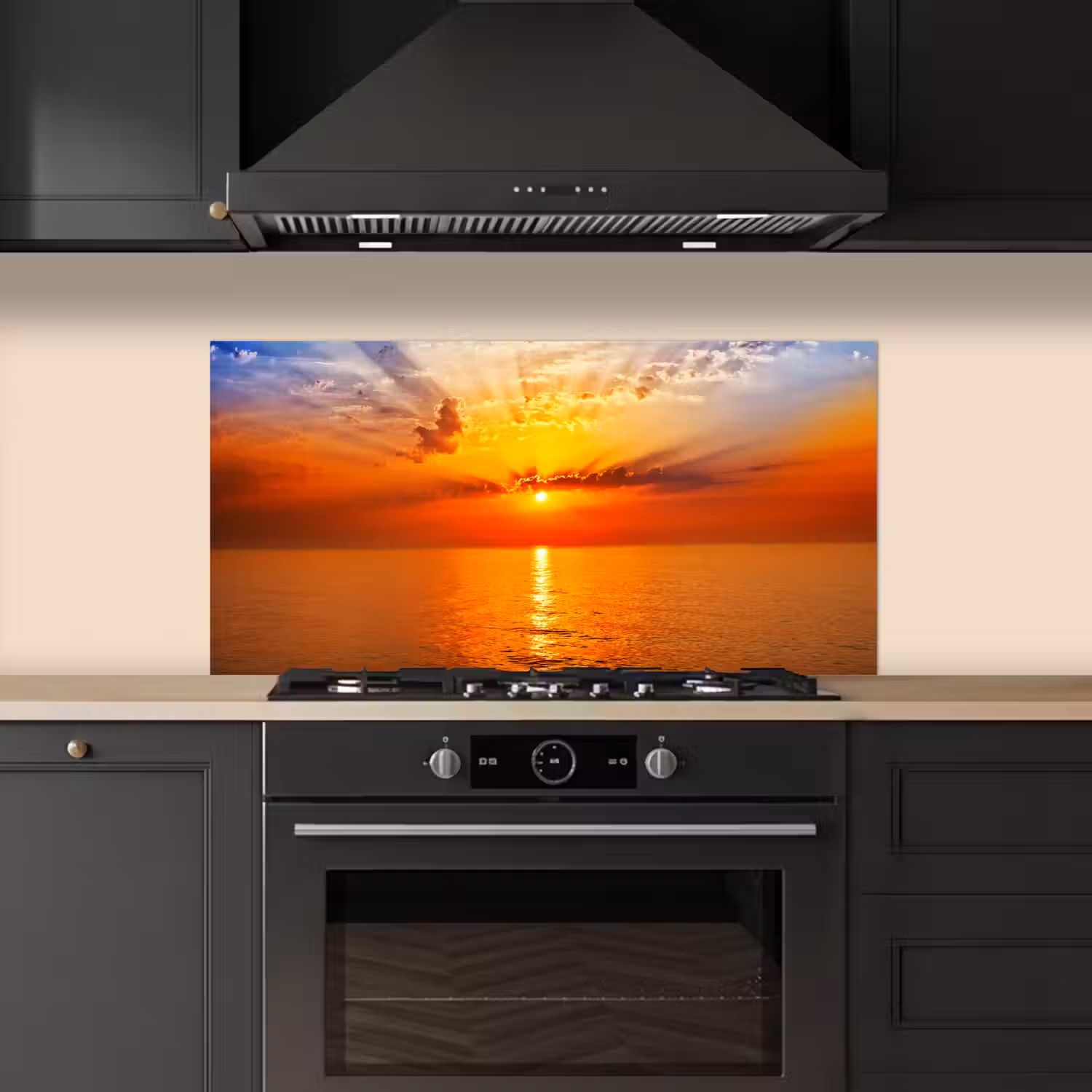 Zonsondergang - Zee - Lucht - Oranje - Horizon - Water keuken achterwand spatscherm middel -sfeer1
