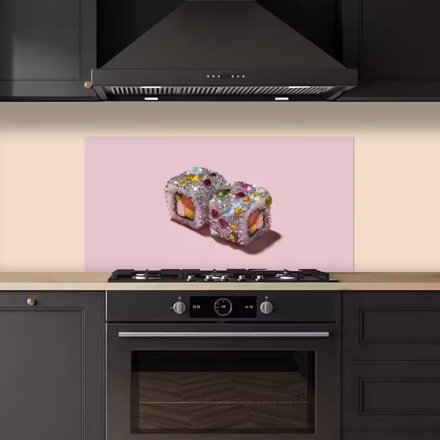 Sushi - Rolletjes - Steentjes - Kleurrijk keuken achterwand spatscherm middel -sfeer1