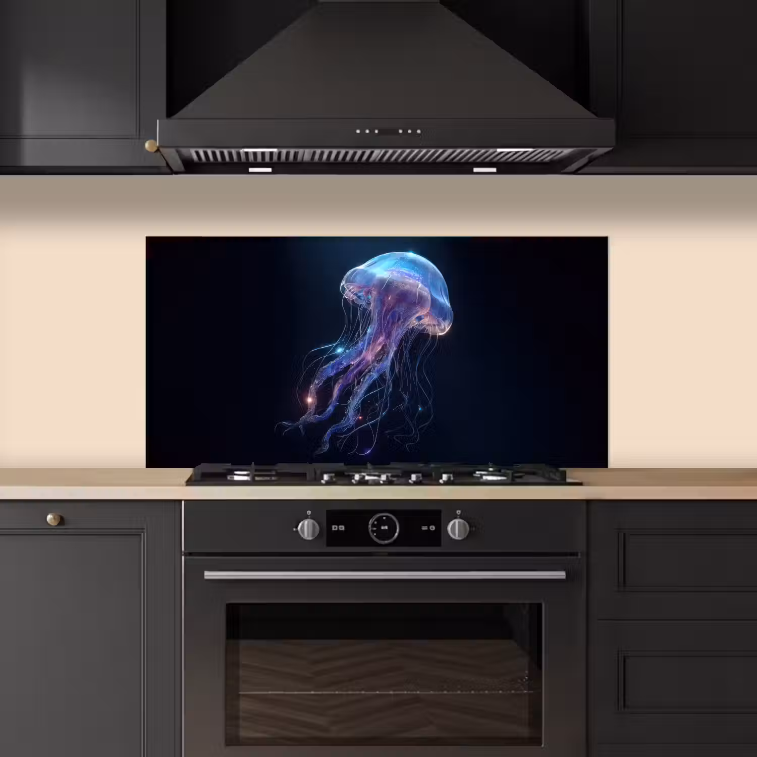 Tentakels - Kwal - Paars - Sprankeling keuken achterwand spatscherm middel -sfeer1