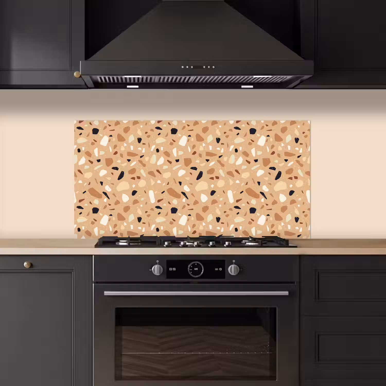 Terrazzo - Patroon - Kleurrijk - Oranje keuken achterwand spatscherm middel 899 -sfeer1