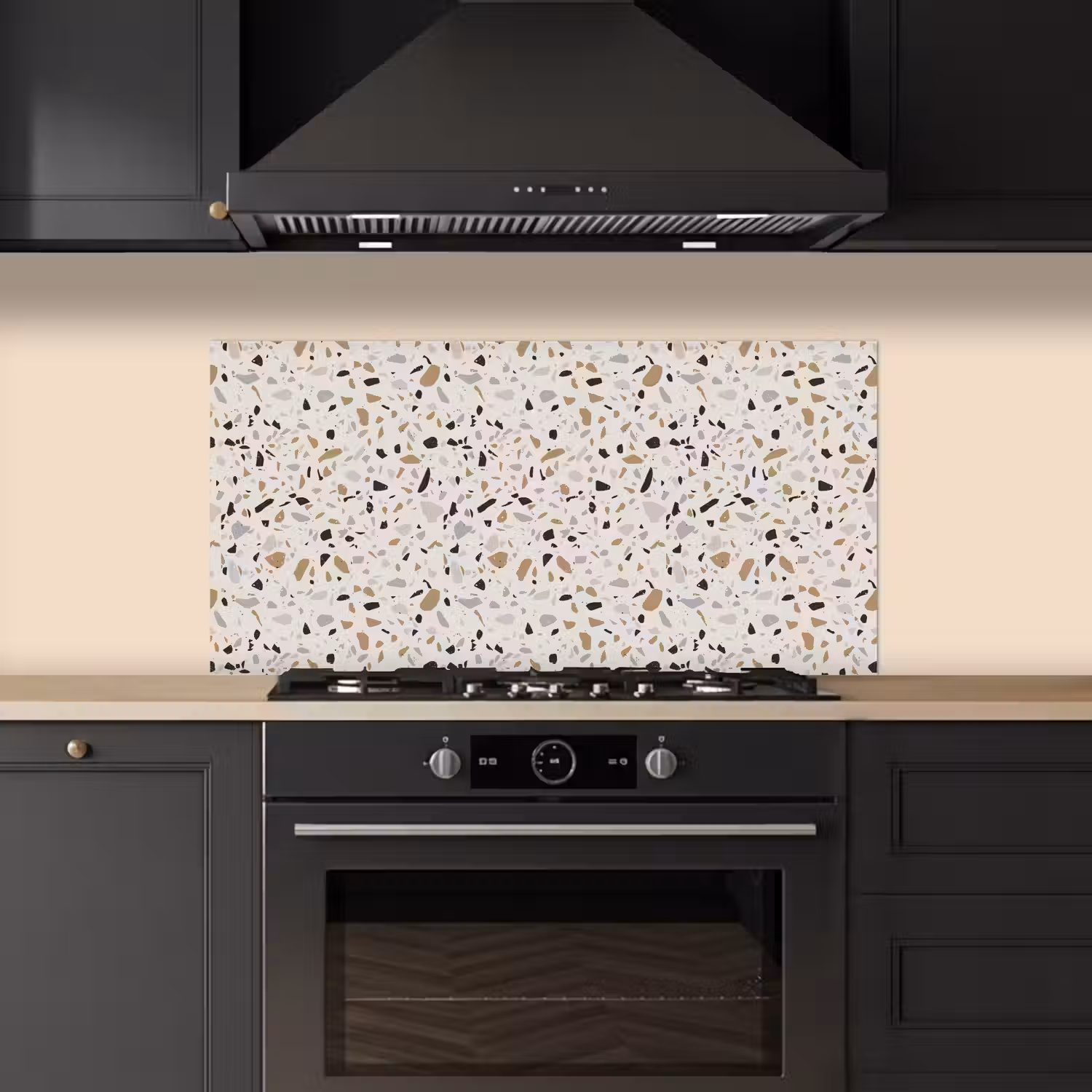 Terrazzo - Patroon - Staal keuken achterwand spatscherm middel 899 -sfeer1