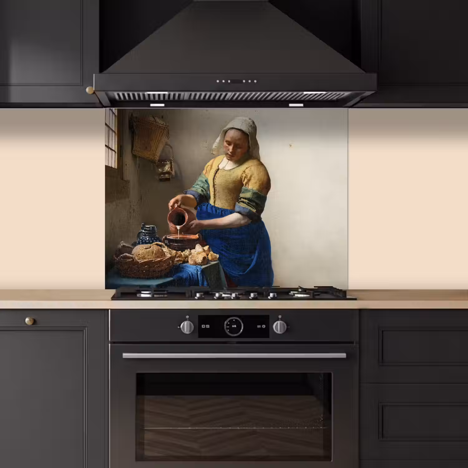 Het melkmeisje - Kunst - Oude meesters - Vermeer keuken achterwand spatscherm middel -sfeer1