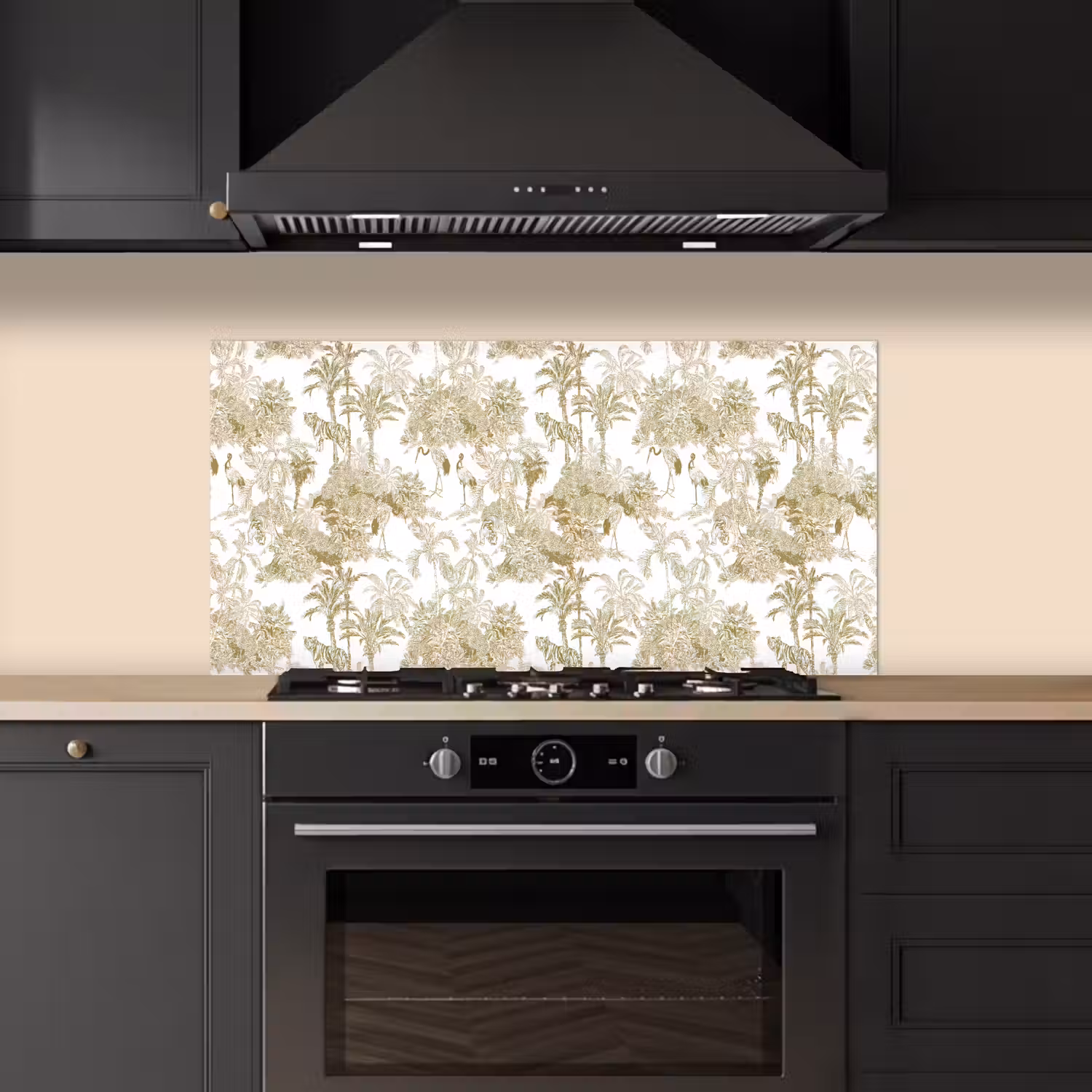 Tijger - Jungle - Vogel - Beige keuken achterwand spatscherm middel 899 -sfeer1