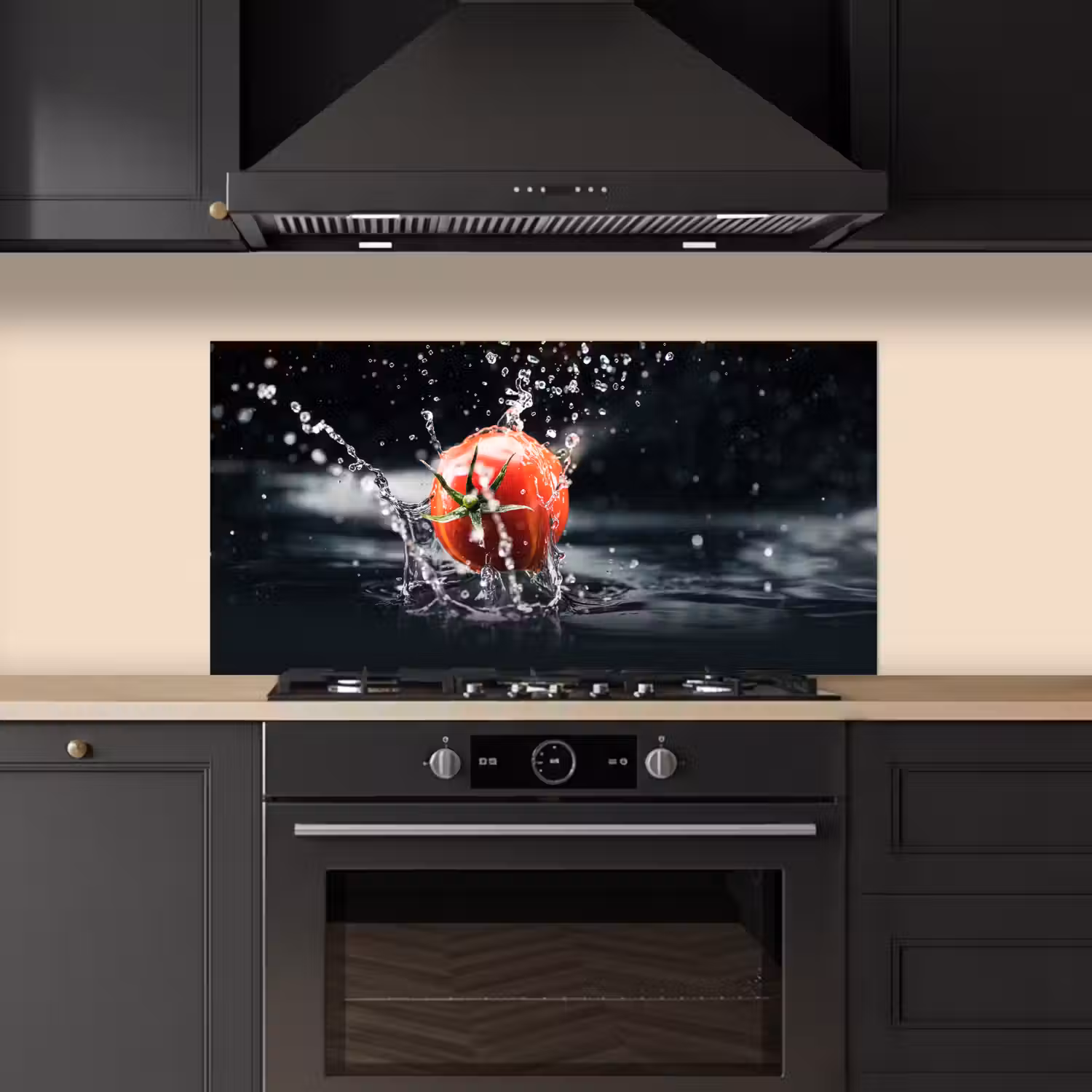 Tomaat - Groente - Stilleven - Water - Rood keuken achterwand spatscherm middel -sfeer1