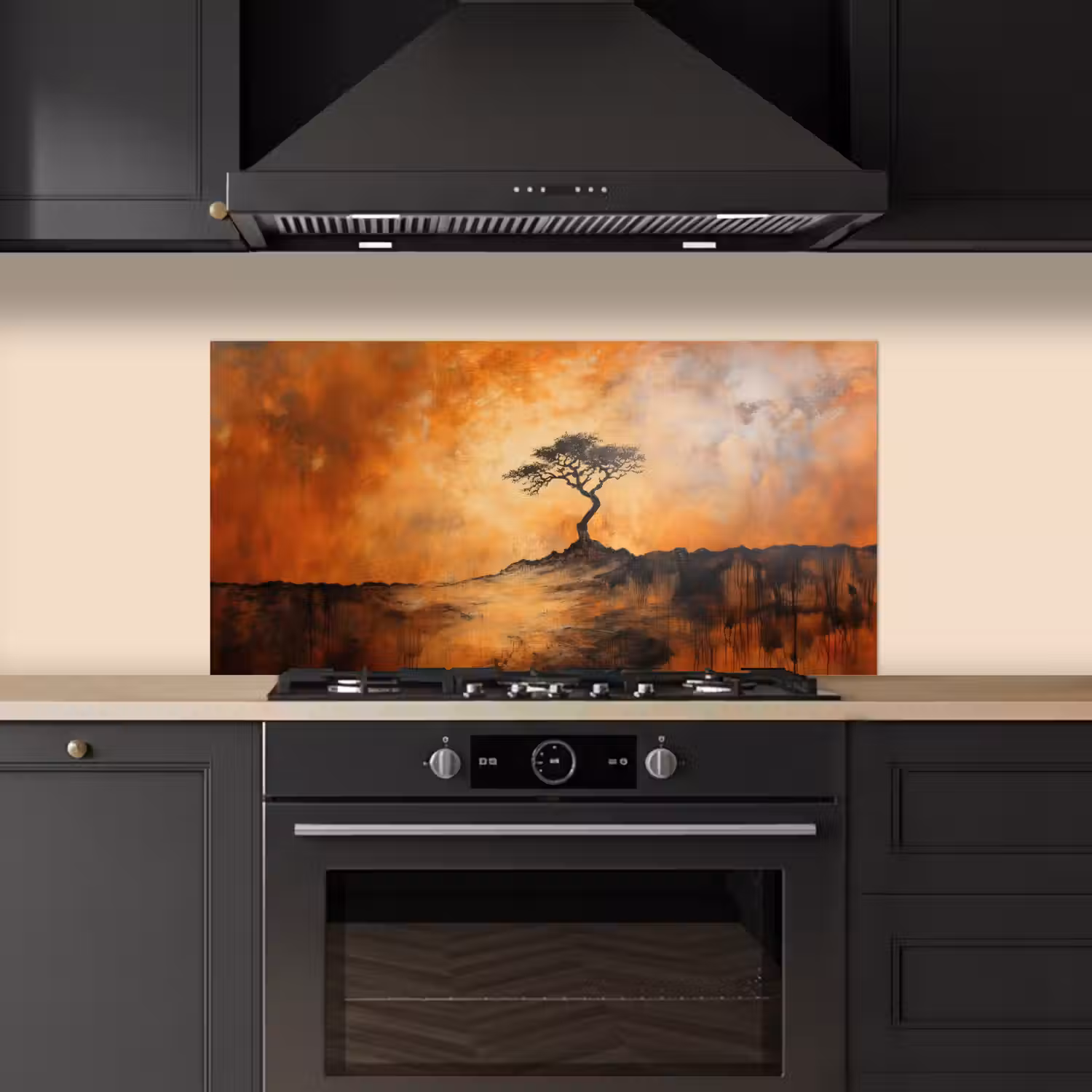 Boom - Landschap - Oranje keuken achterwand spatscherm middel -sfeer1
