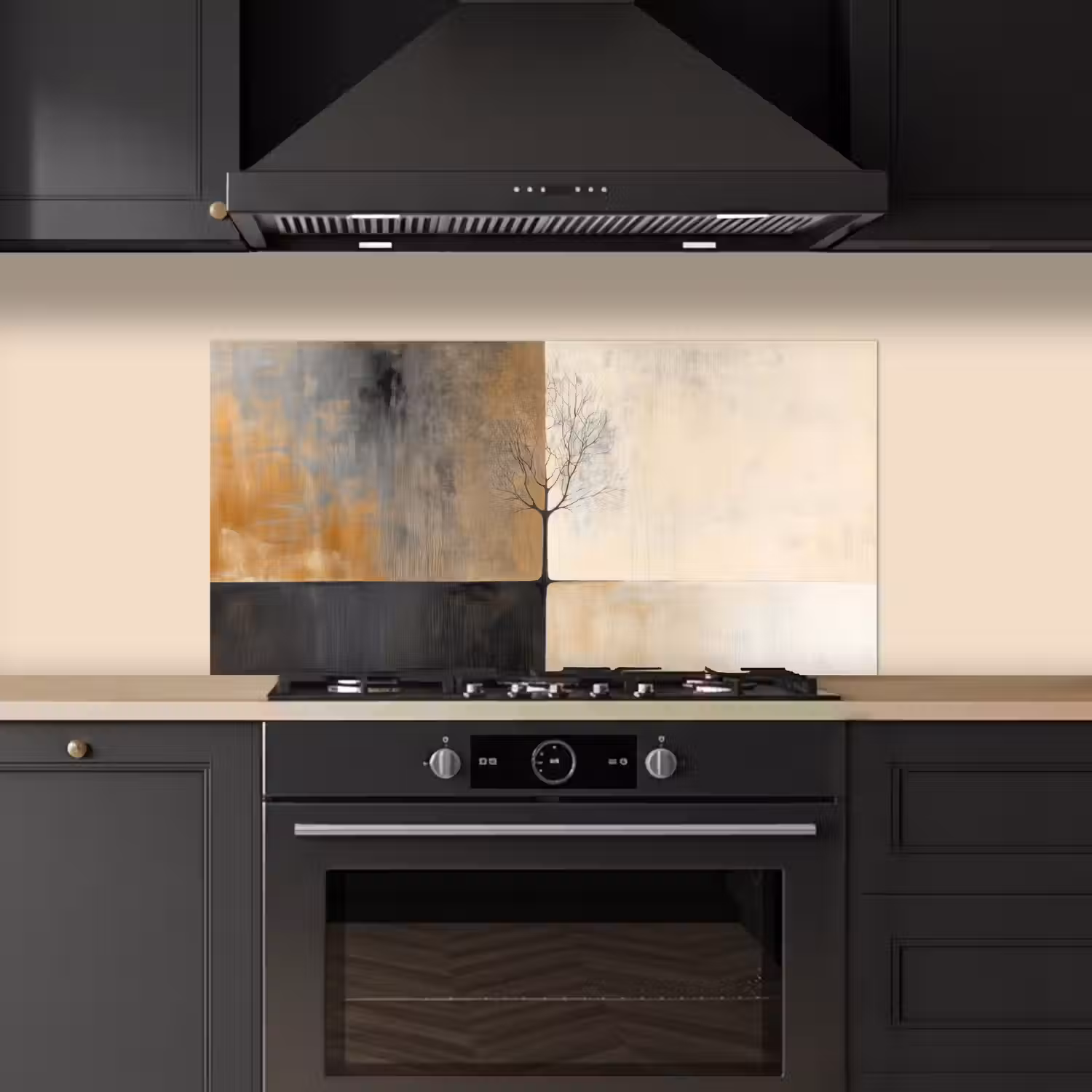 Boom - Vlakken - Takken - Kleurverloop keuken achterwand spatscherm middel -sfeer1