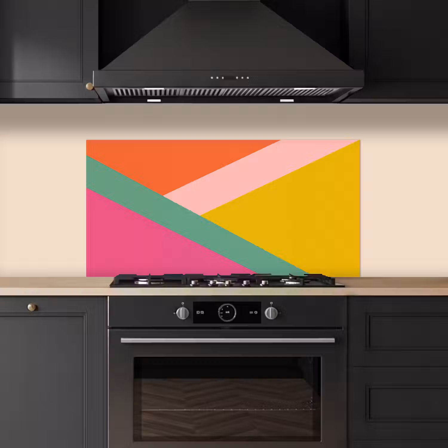Driehoeken - Kleurrijk - Abstract keuken achterwand spatscherm middel -sfeer1