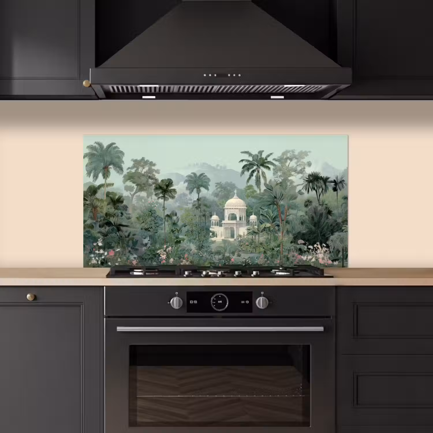 Tropische tuin - Koepelgebouw - Bloemen keuken achterwand spatscherm middel -sfeer1