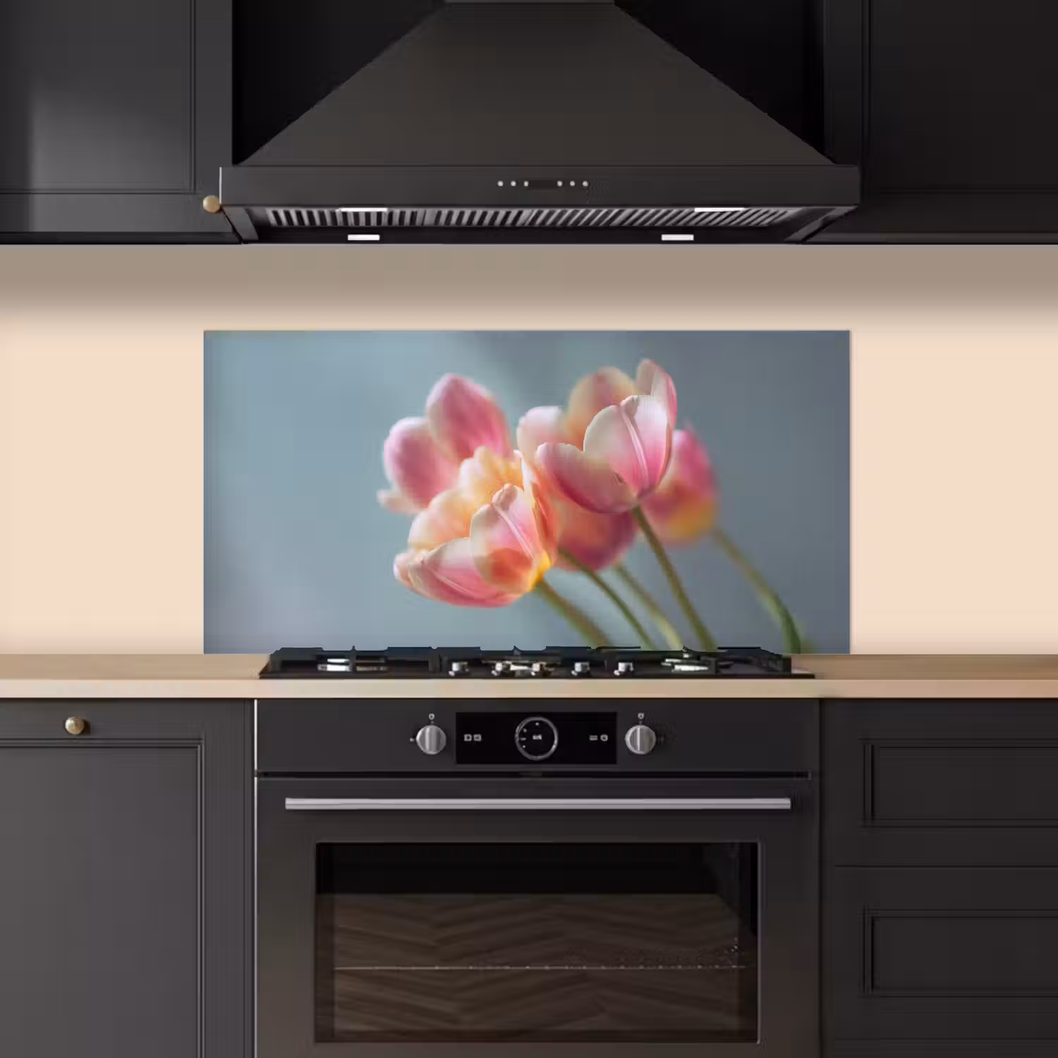 Tulpen - Roze - Stelen keuken achterwand spatscherm middel -sfeer1