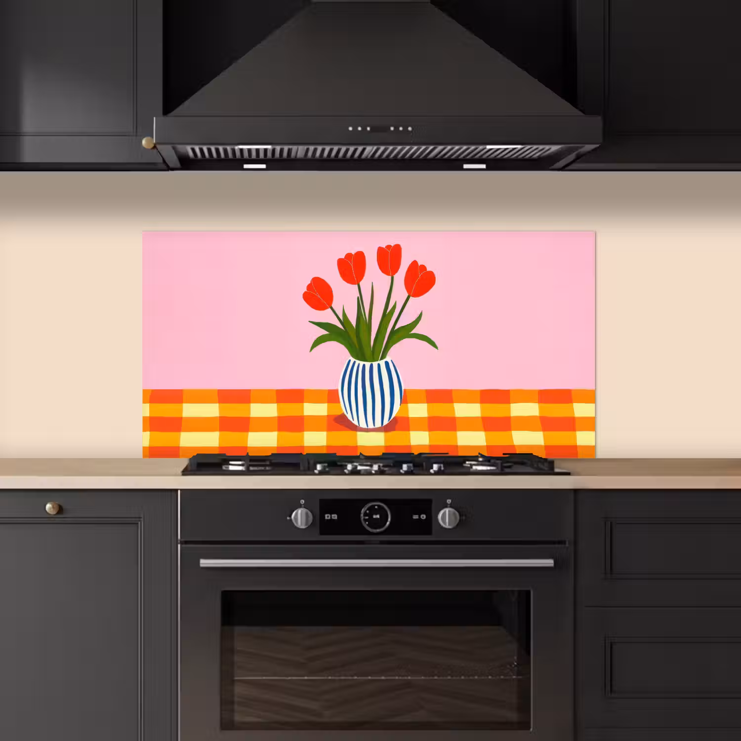 Tulpen - Roze - Vaas keuken achterwand spatscherm middel -sfeer1